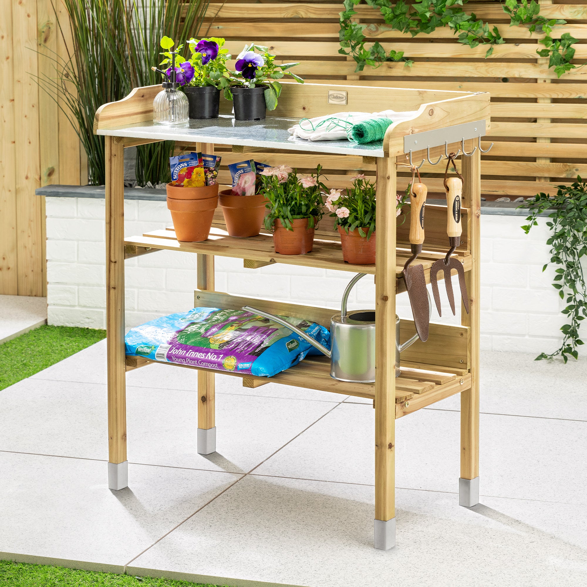 Garden Potting Table With Storage