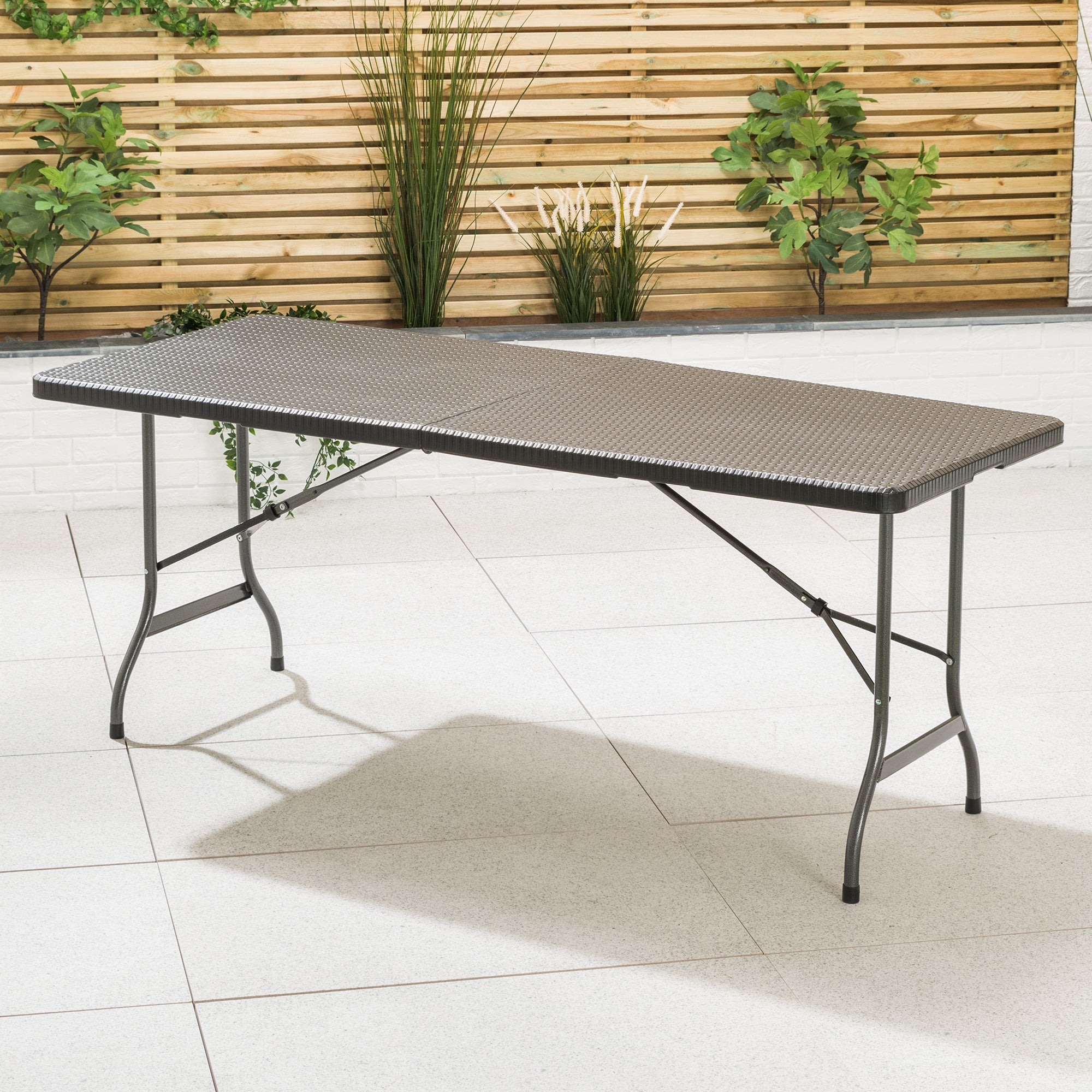 Rattan Effect Garden Table (6ft)