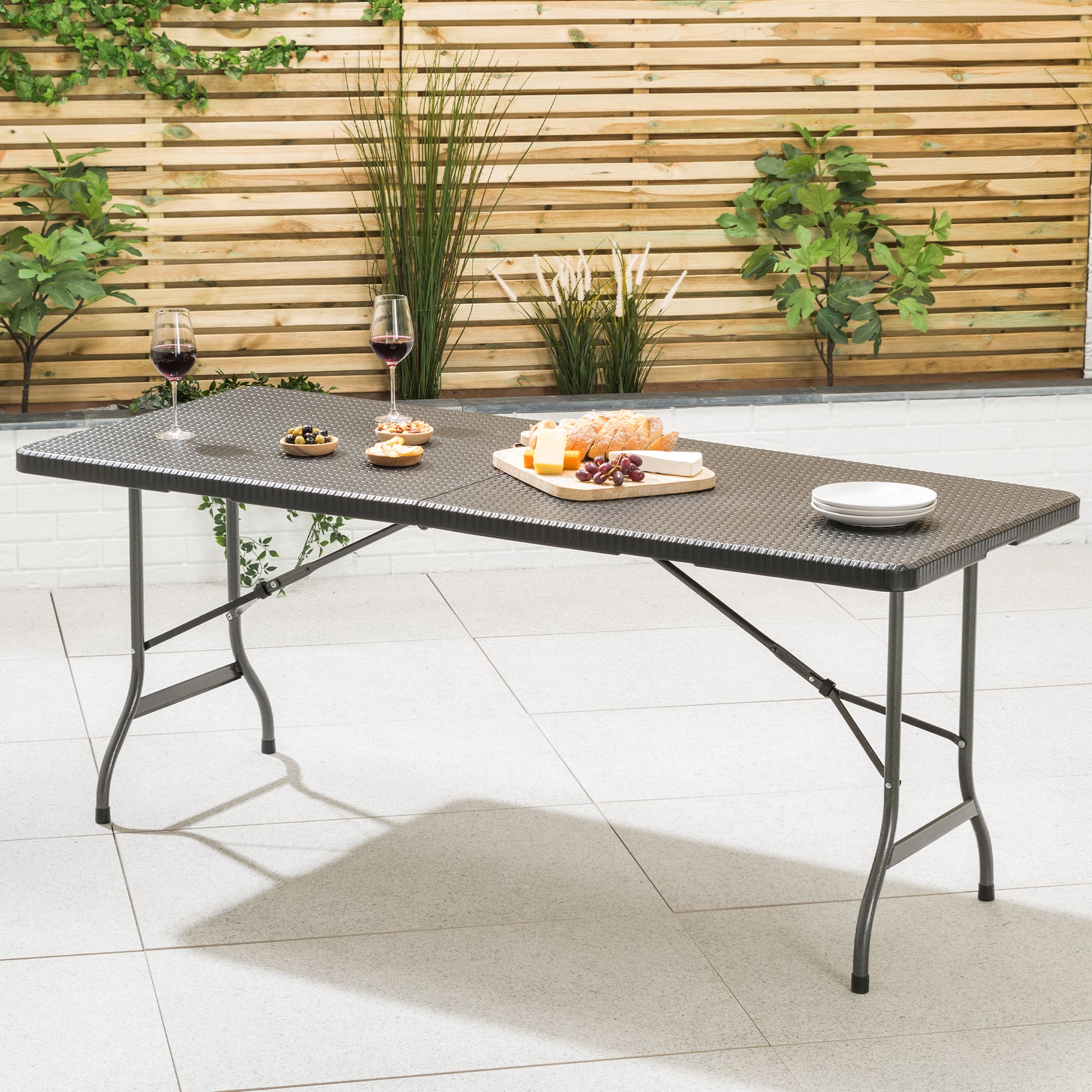 Rattan Effect Garden Table (6ft)