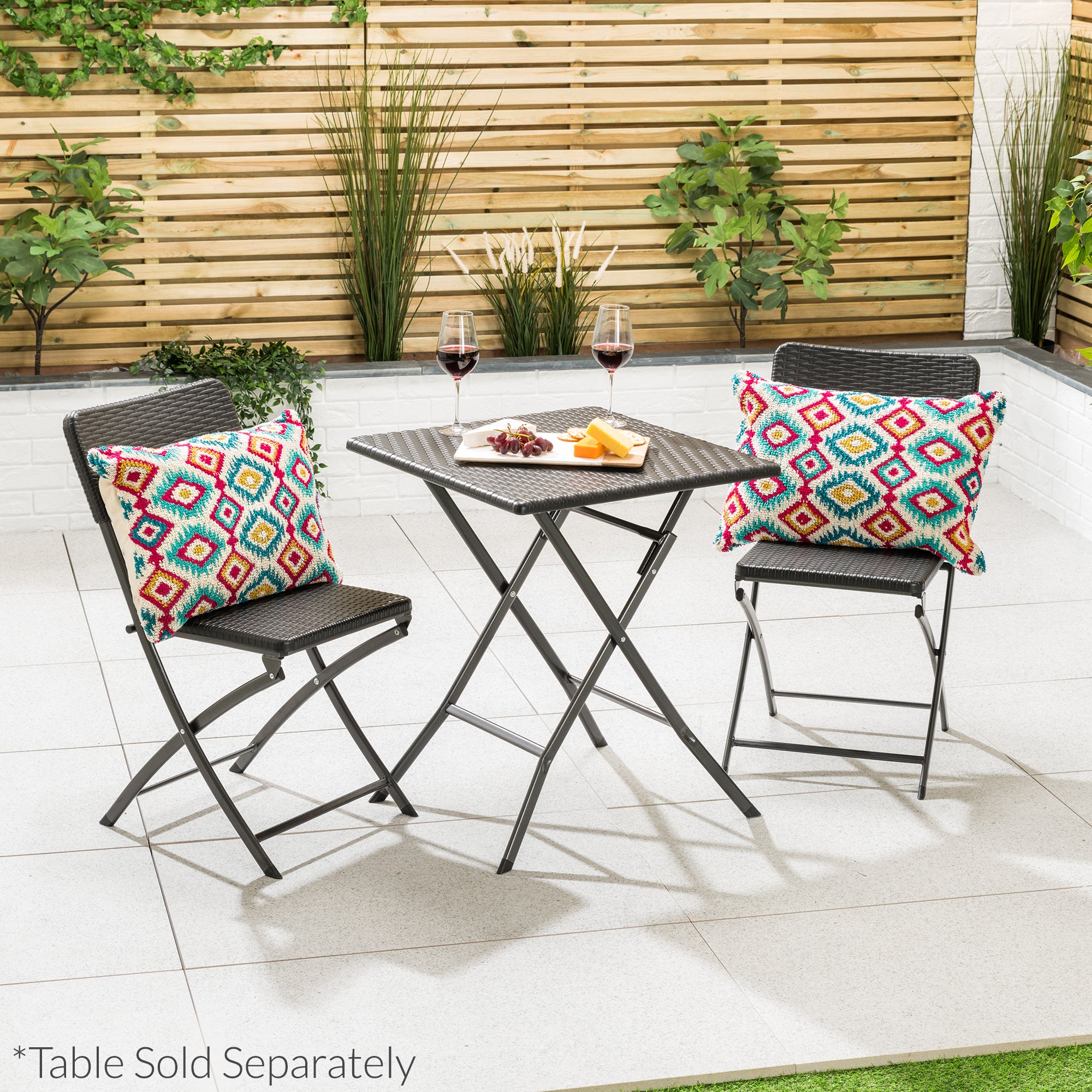Rattan Effect Garden Chairs (2 Pack)