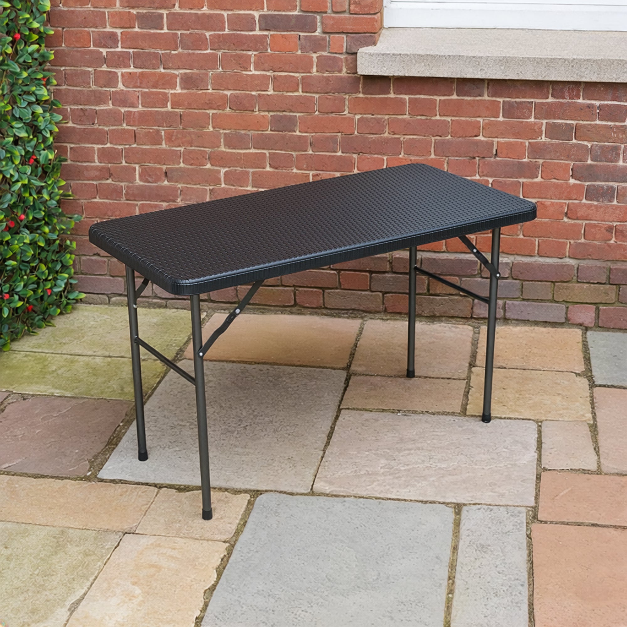4ft Rattan Effect Garden Table