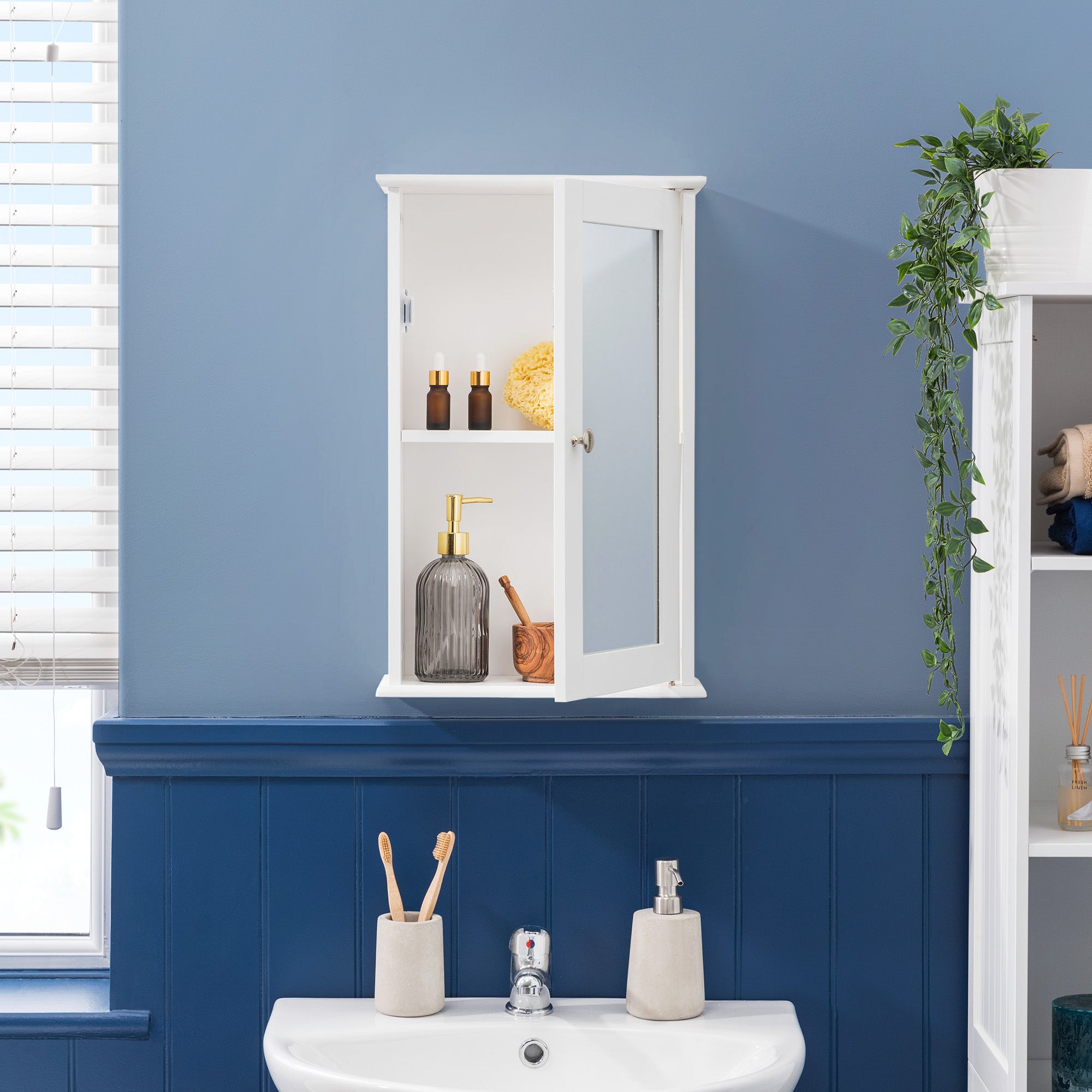 Clovelly White Bathroom Mirror Cabinet