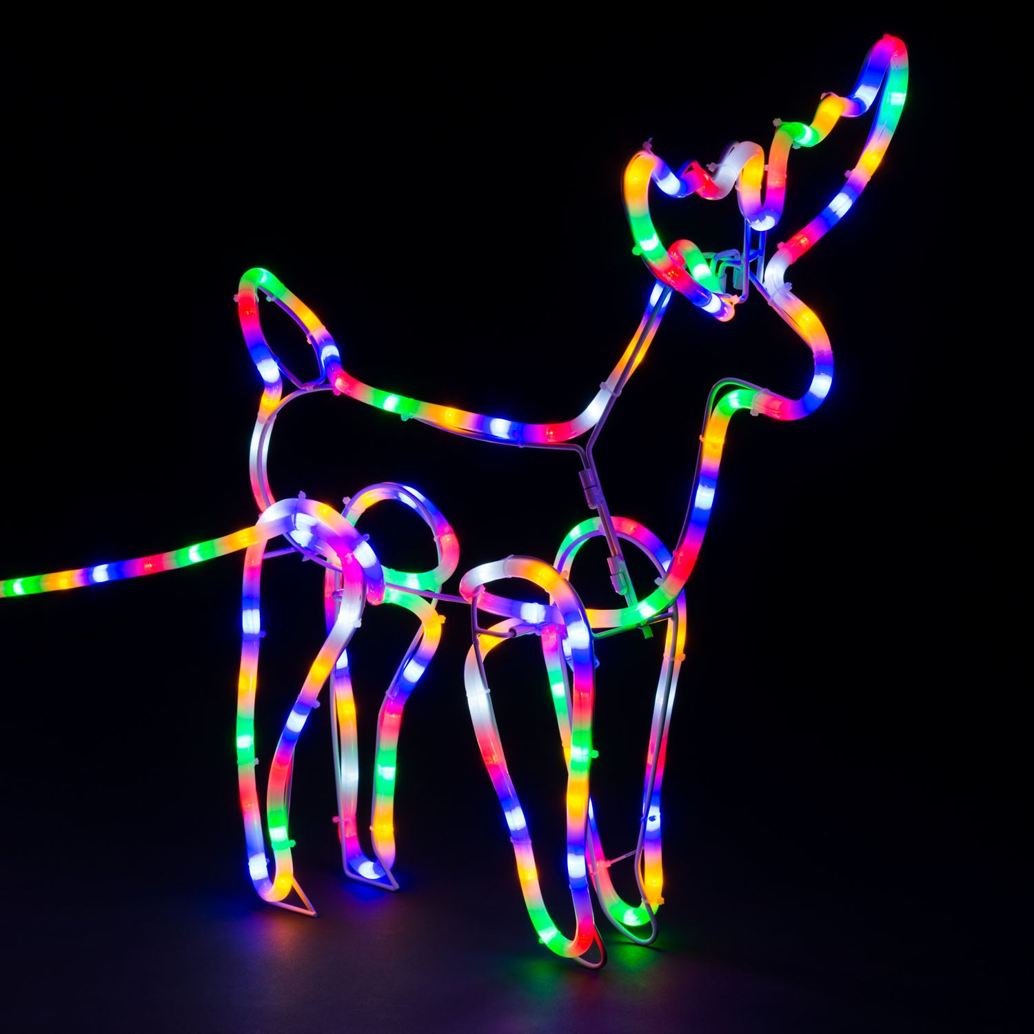 Light Up Sleigh & Reindeer (2.5m)