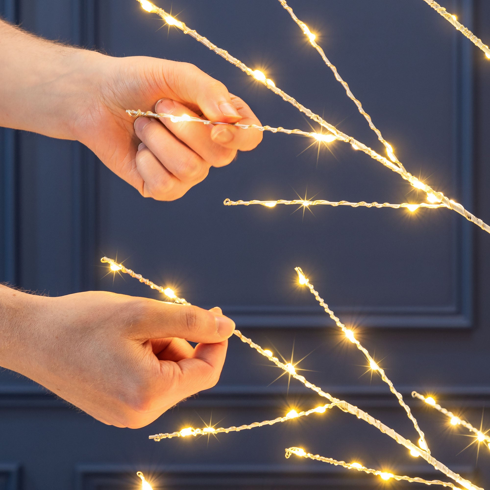 White Twig Tree With Lights