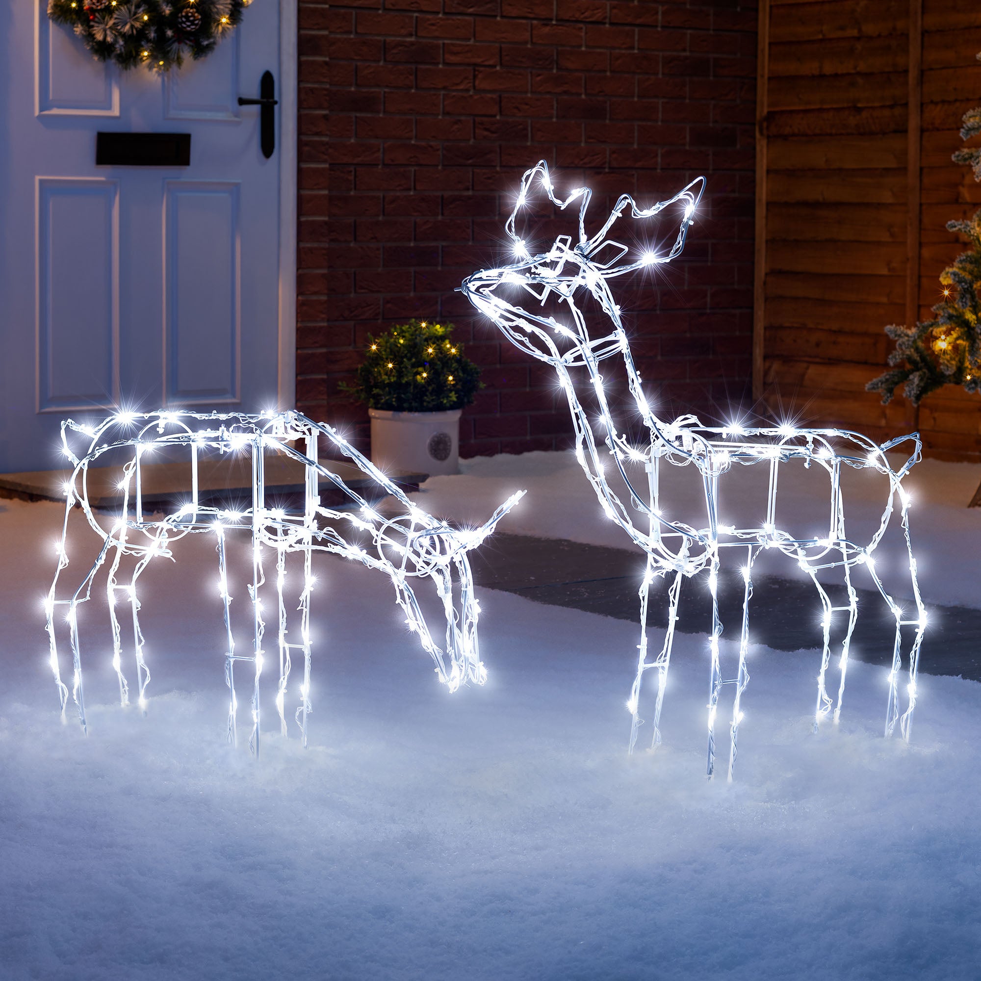 Flashing White Wire Light Up Reindeer