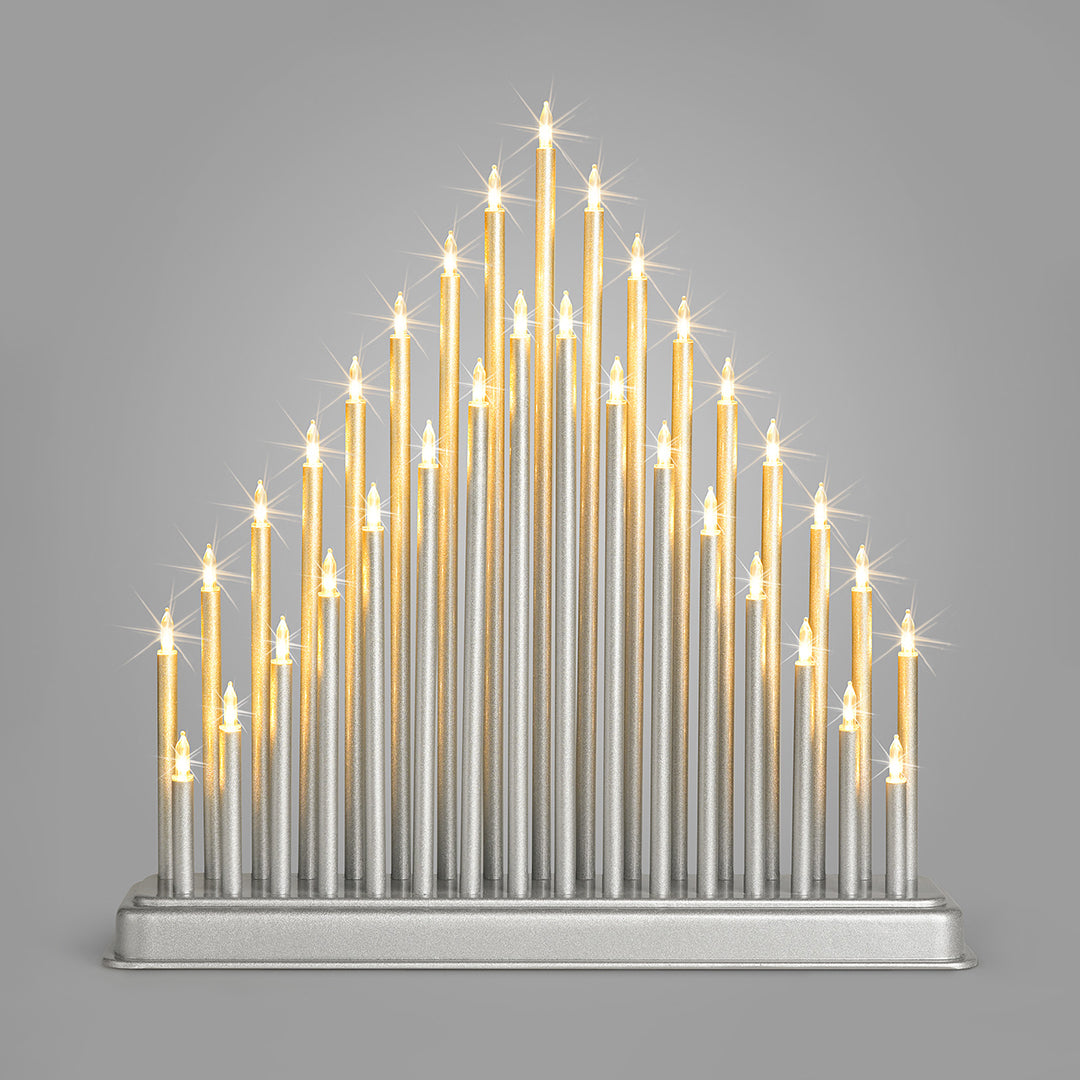Christow 33 Light Silver Candle Bridge Tower