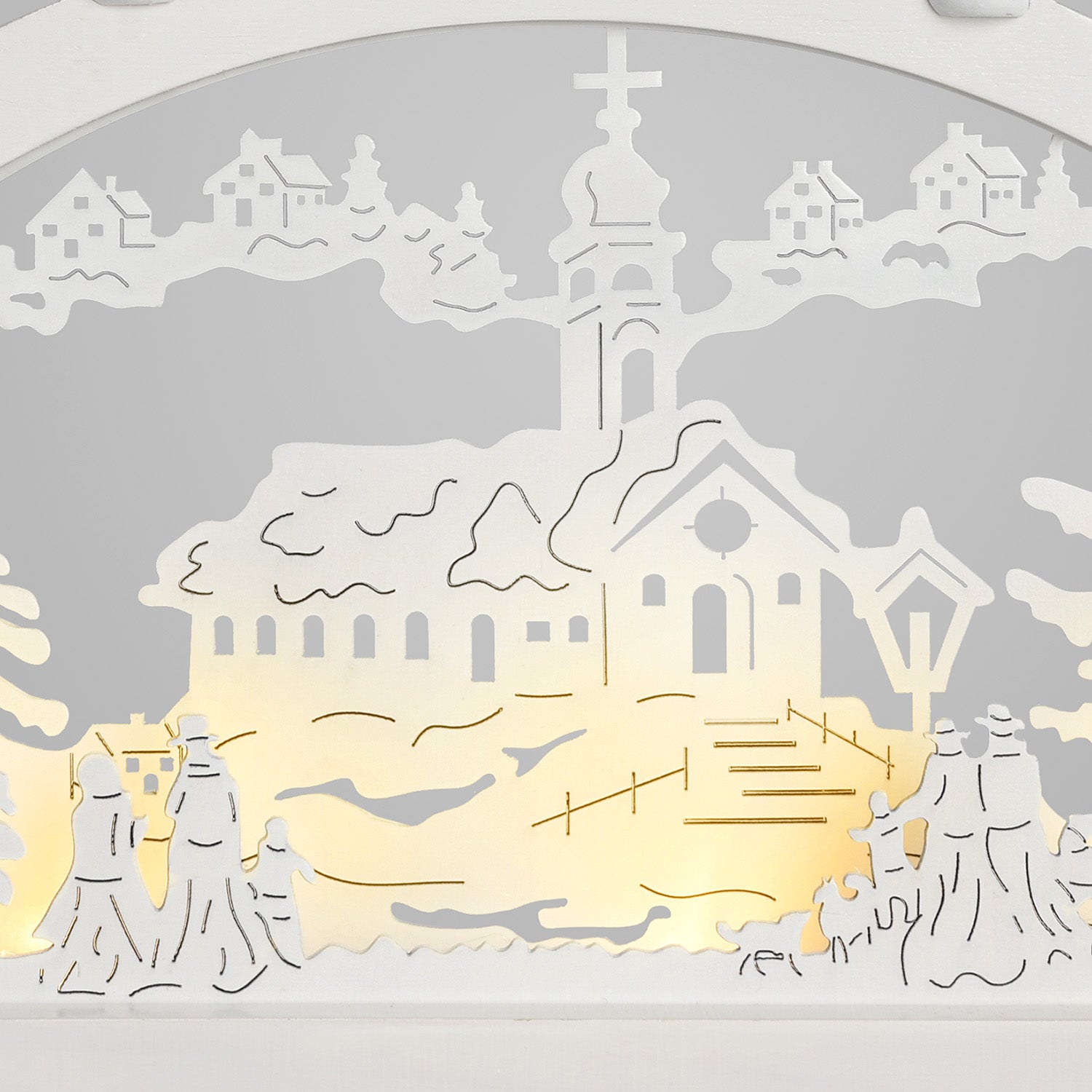 White Christmas Village Candle Arch