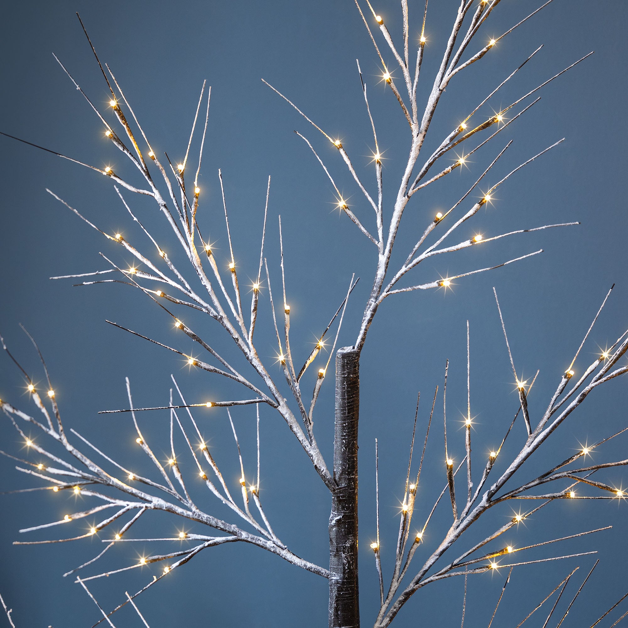 Snowy Twig Tree With Lights