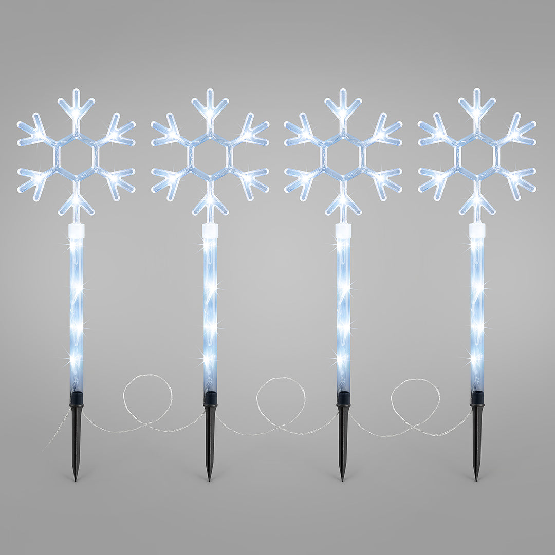 Christow Set of 4 Snowflake Path Lights