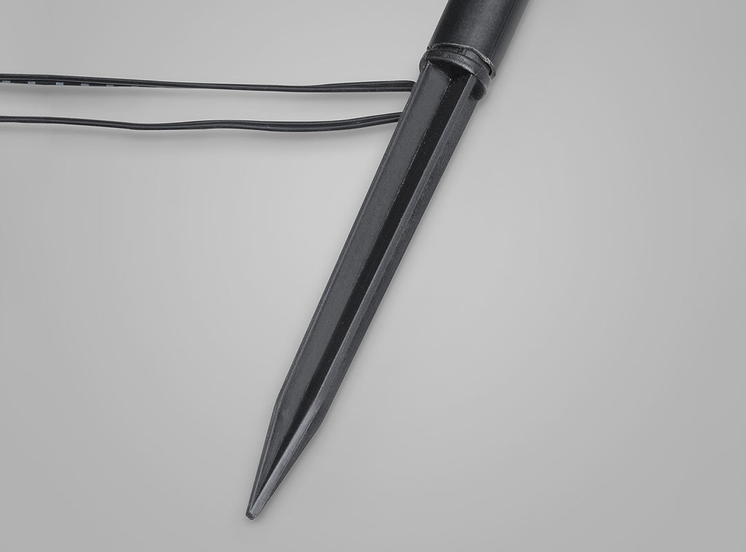 Close-up of the attachable ground stake on a Christow 45cm Star Branch Path Light