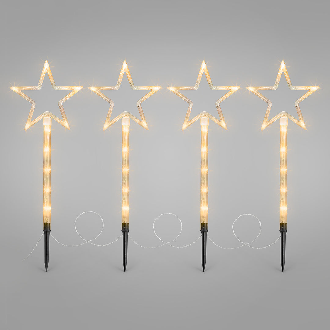 Christow Set of 4 Christmas Star Path Lights