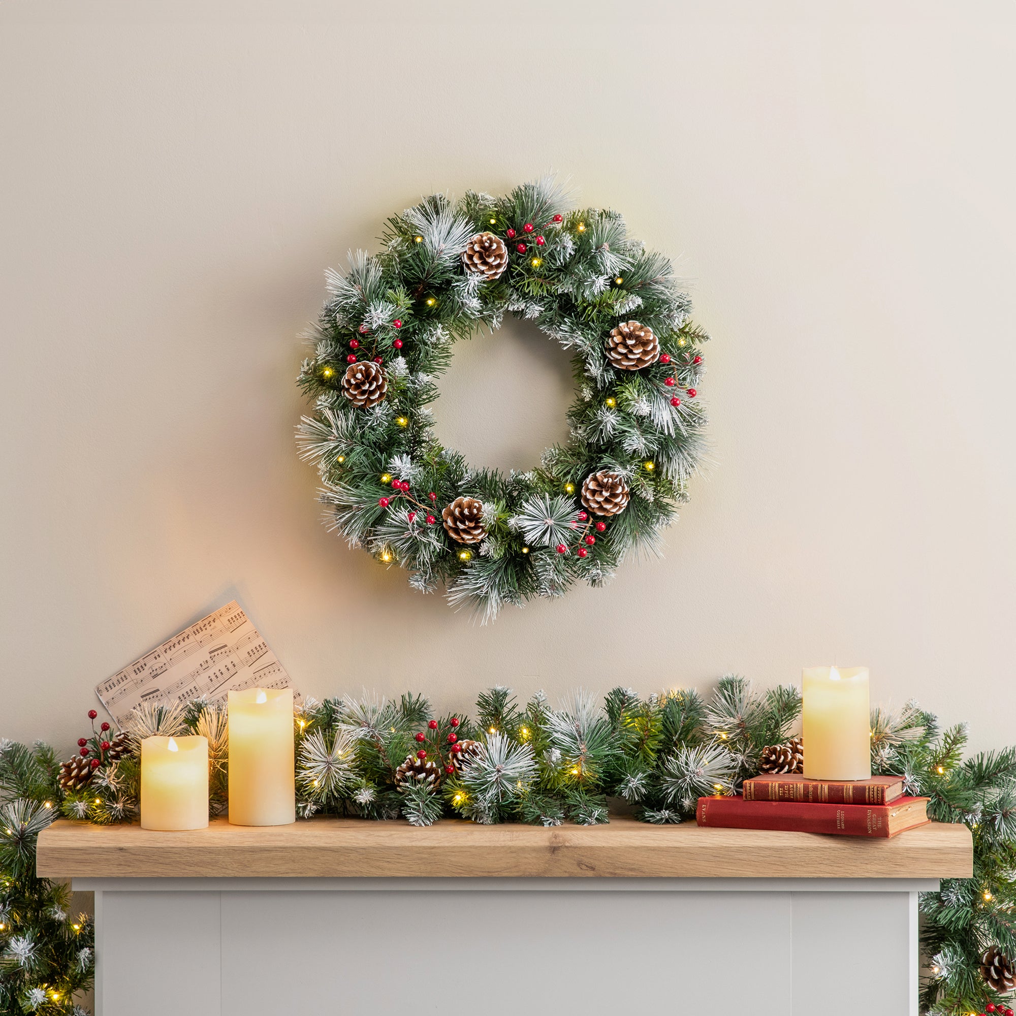 #Size_45cm|Lighting Options_Wreath with DIY String Lights
