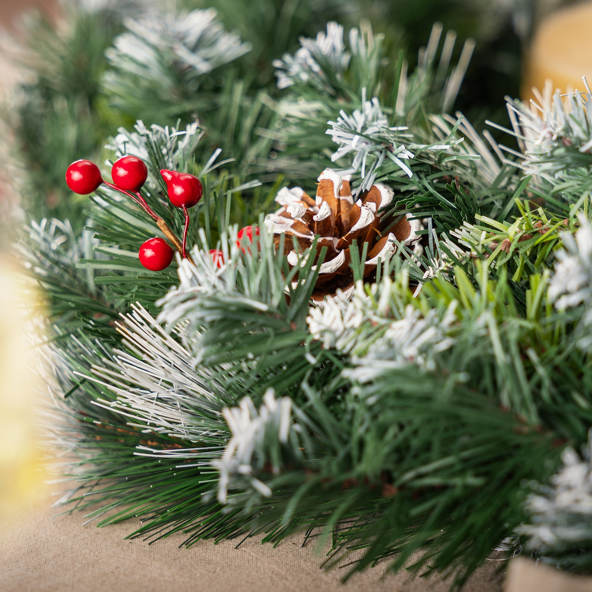 #Lighting Options_Wreath with DIY String Lights