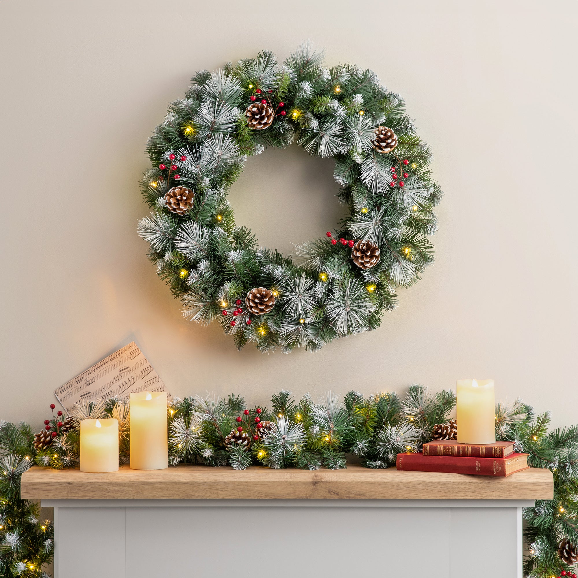 #Size_60cm|Lighting Options_Wreath with DIY String Lights