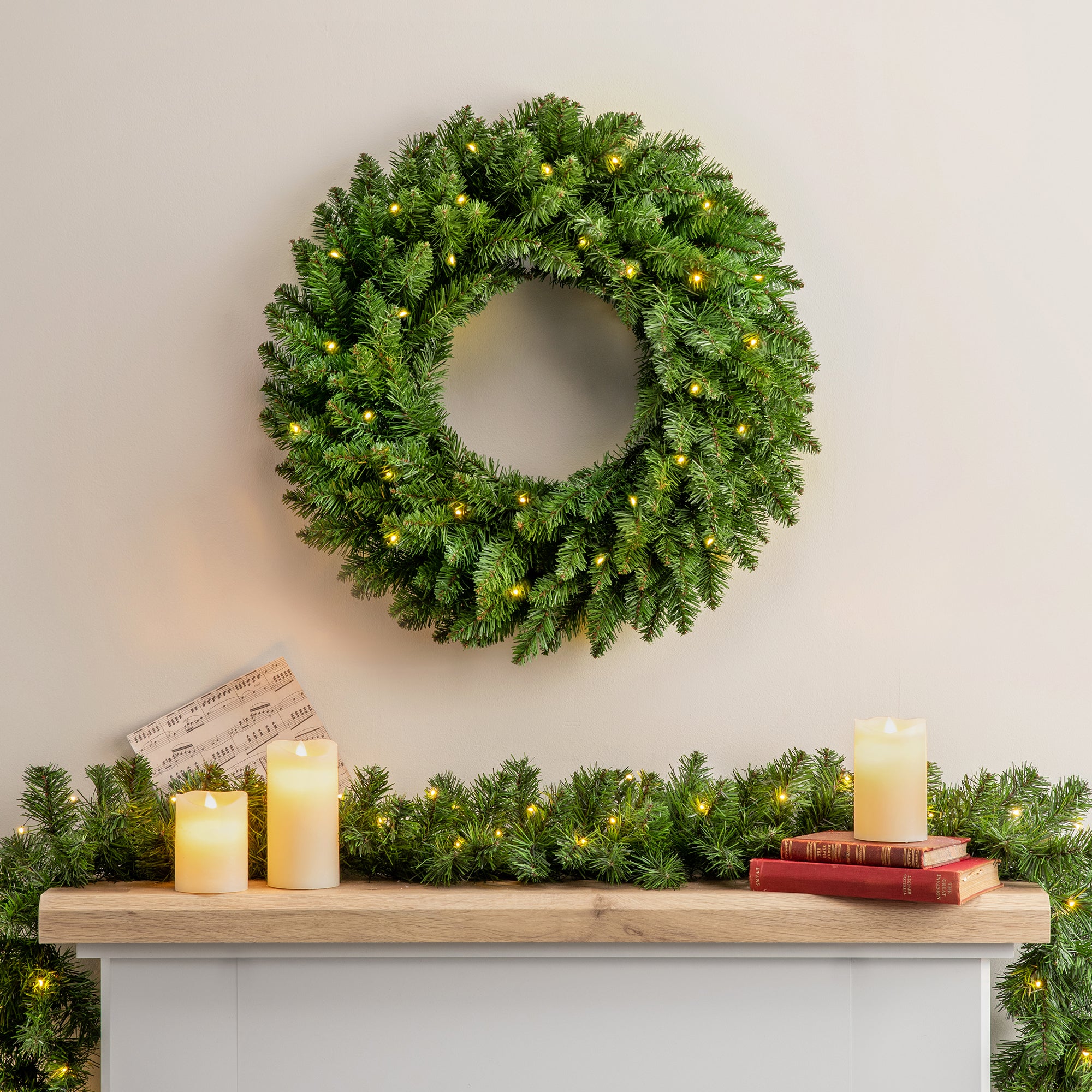 #Size_60cm|Lighting Options_Wreath with DIY String Lights