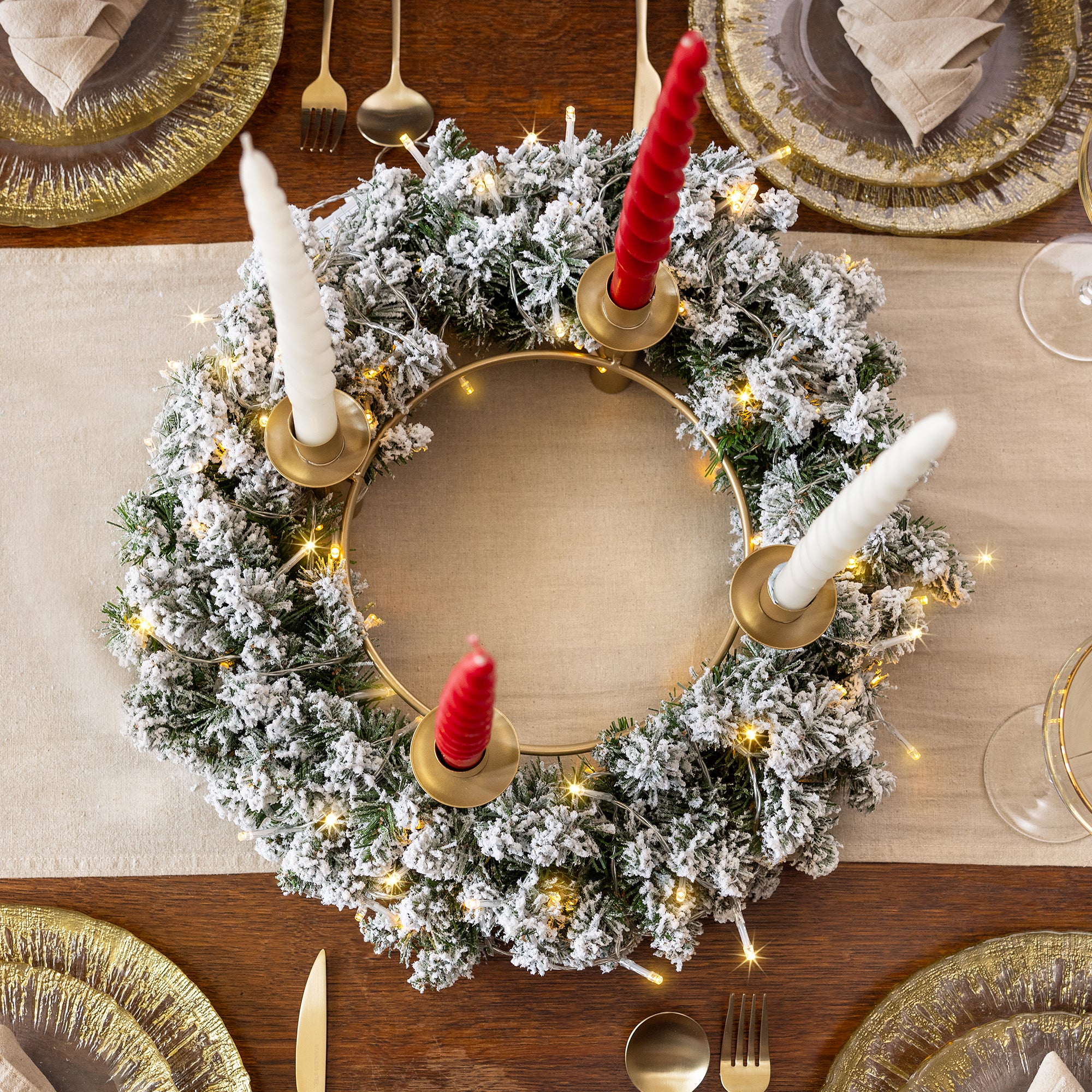 #Lighting Options_Wreath with DIY String Lights