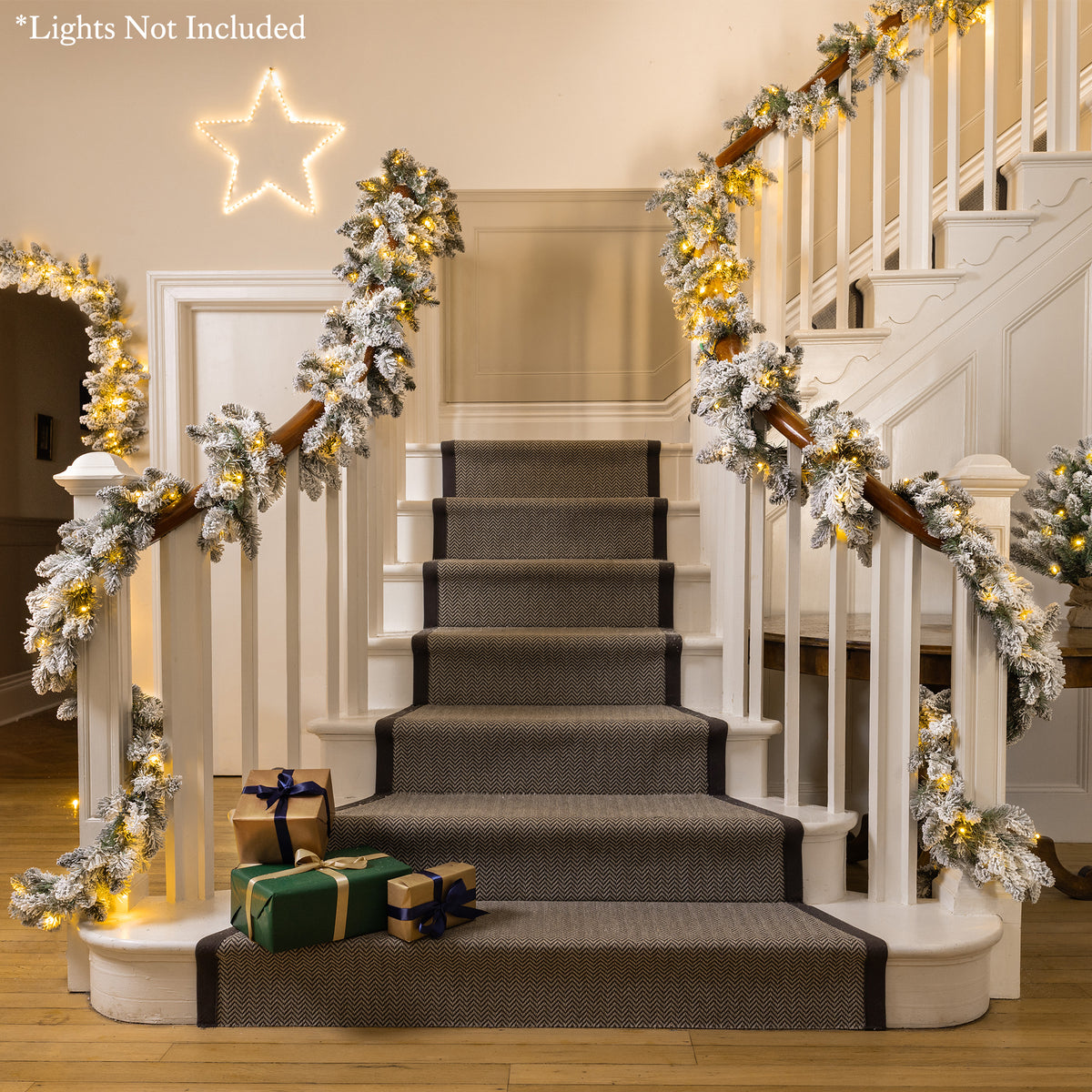 Snow-Flocked Artificial Christmas Garland