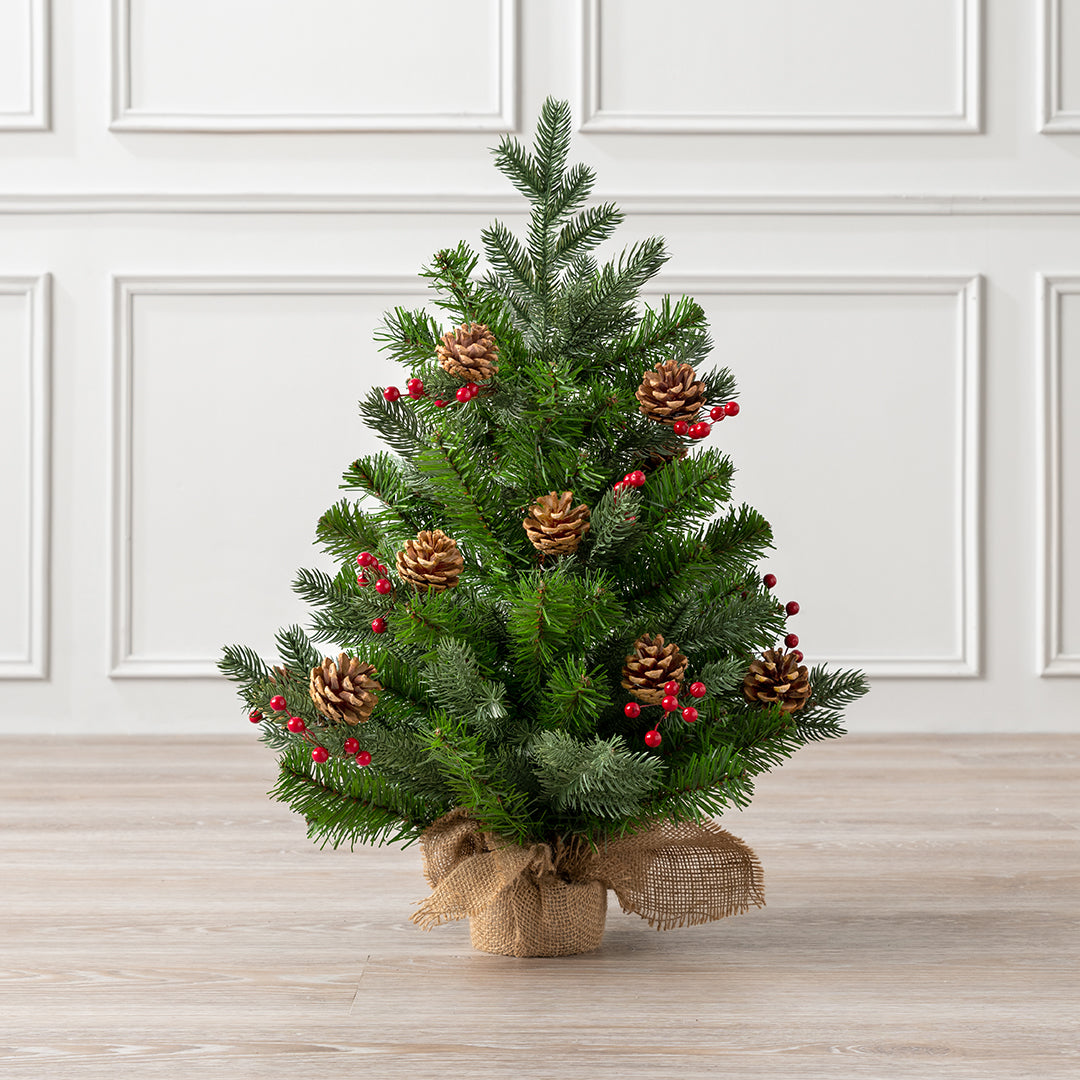 Christow 60cm Artificial Pine Cone & Berry Christmas Tree