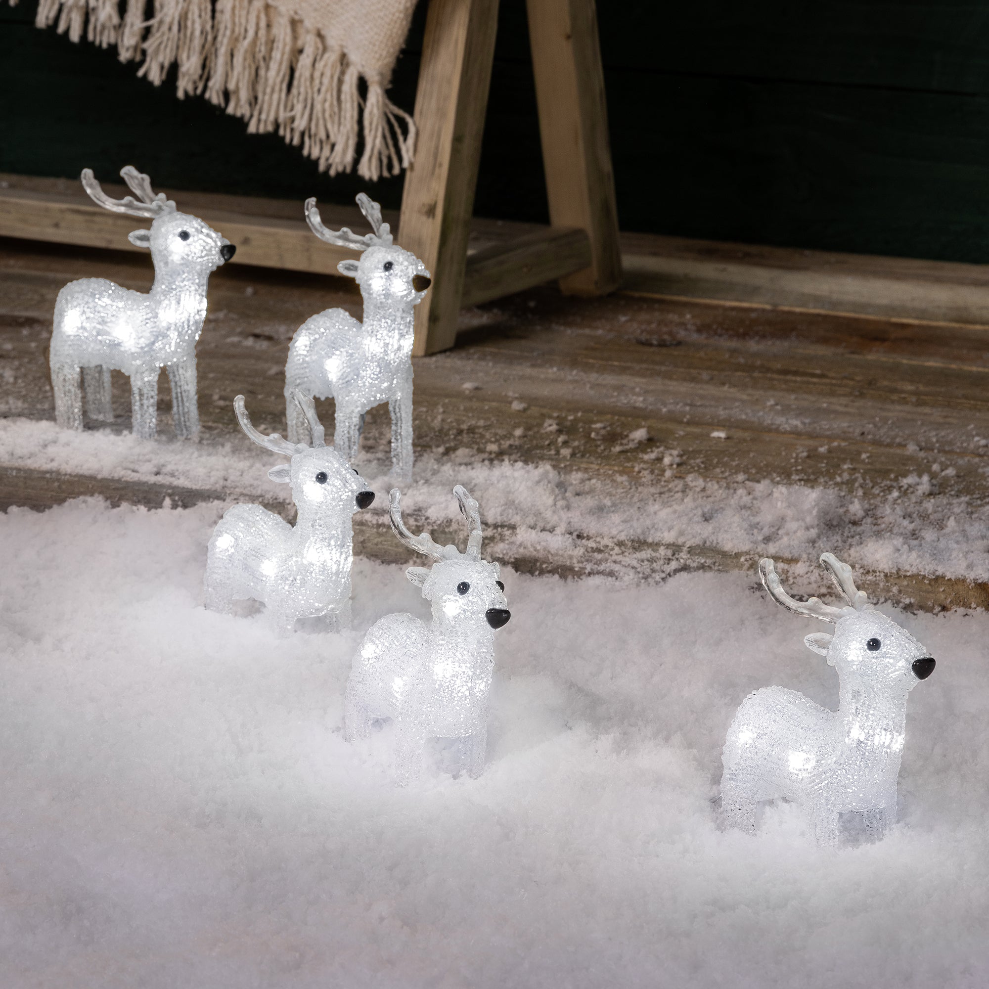 Acrylic Light Up Reindeer (Set of 5)