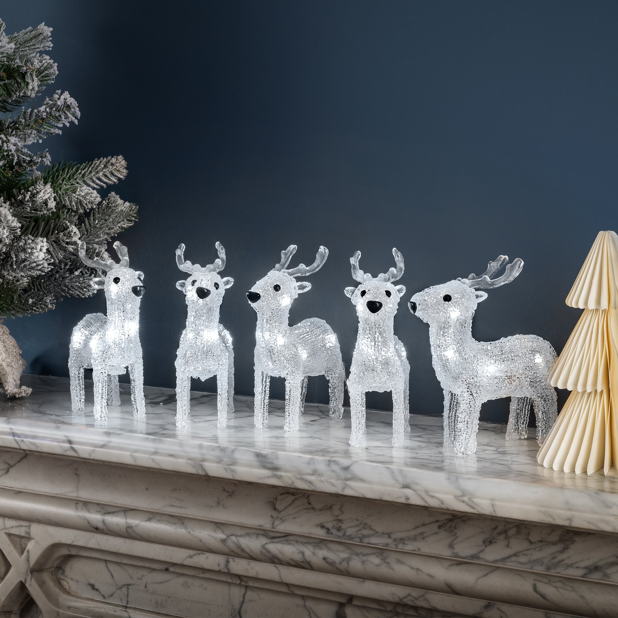 Acrylic Light Up Reindeer (Set of 5)