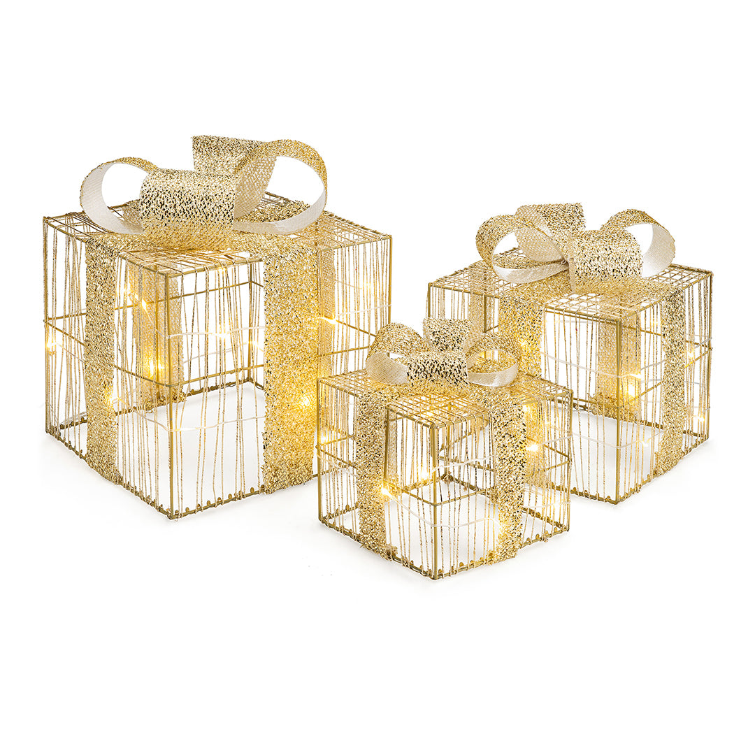 Christow Set of 3 Micro LED Christmas Presents