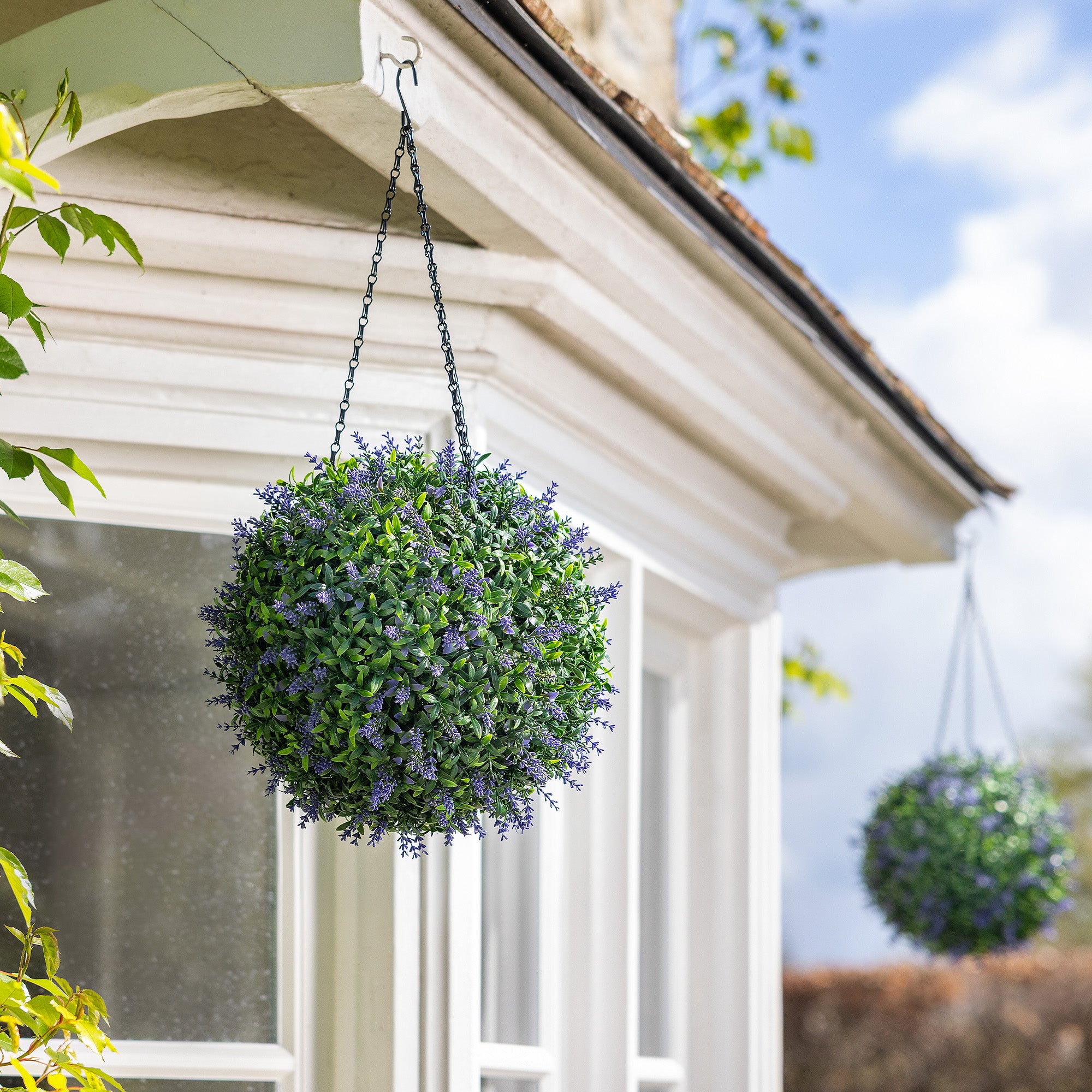 Artificial Lavender Topiary Balls (Pack of 2)