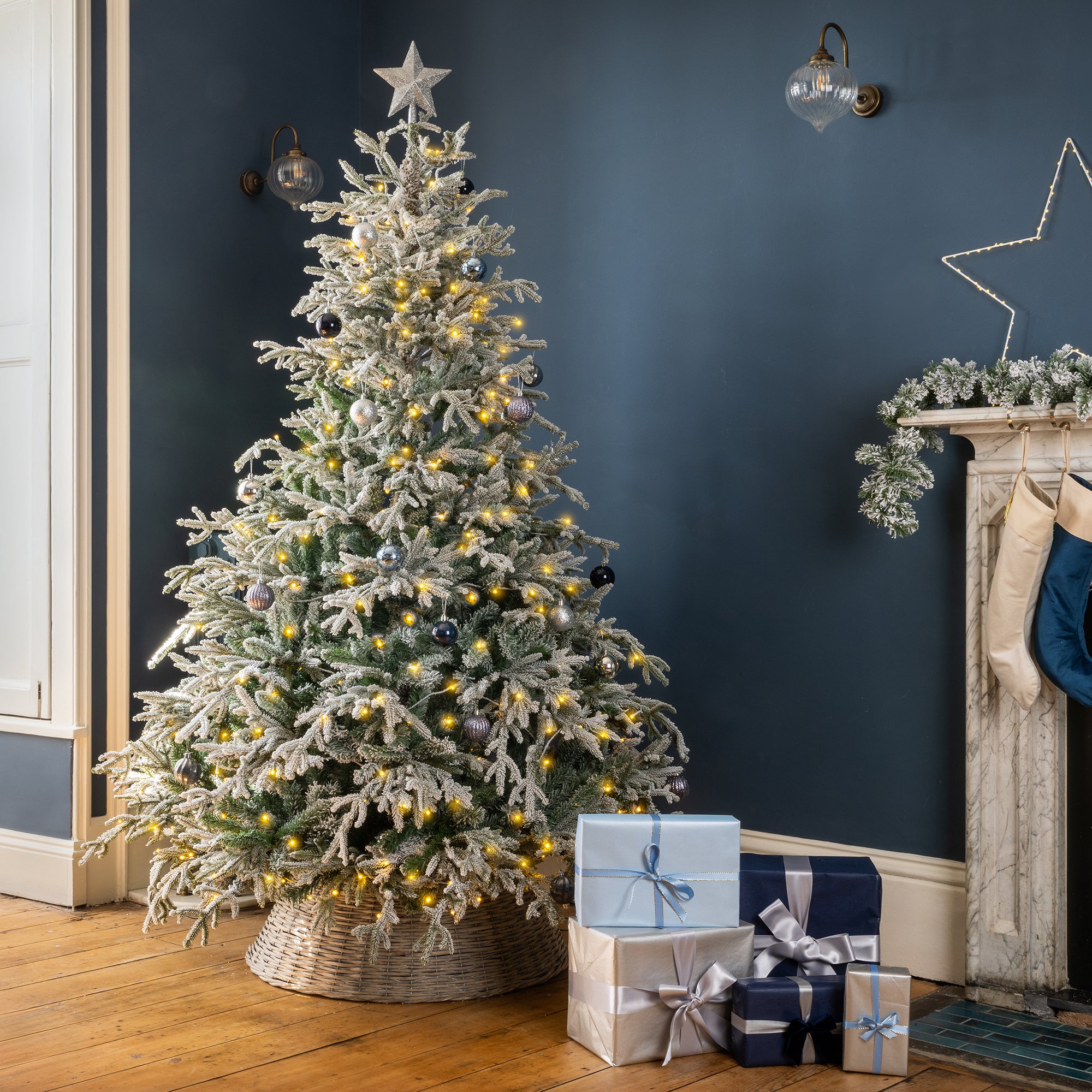 Pre-Lit Flocked Verbier Fir Christmas Tree