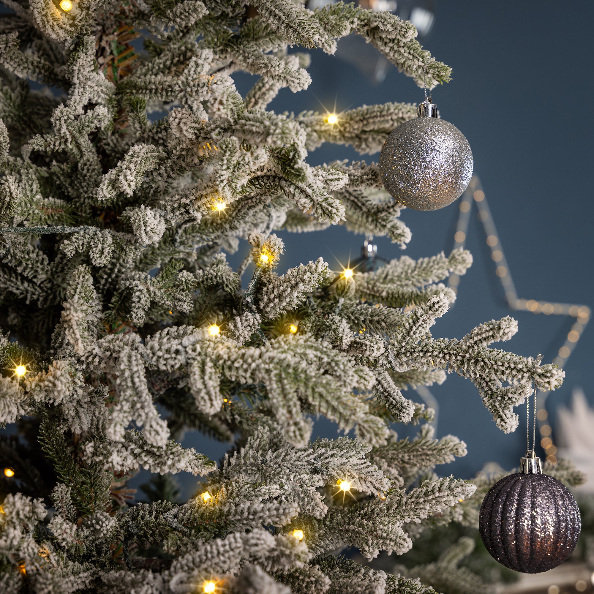 Pre-Lit Flocked Verbier Fir Christmas Tree
