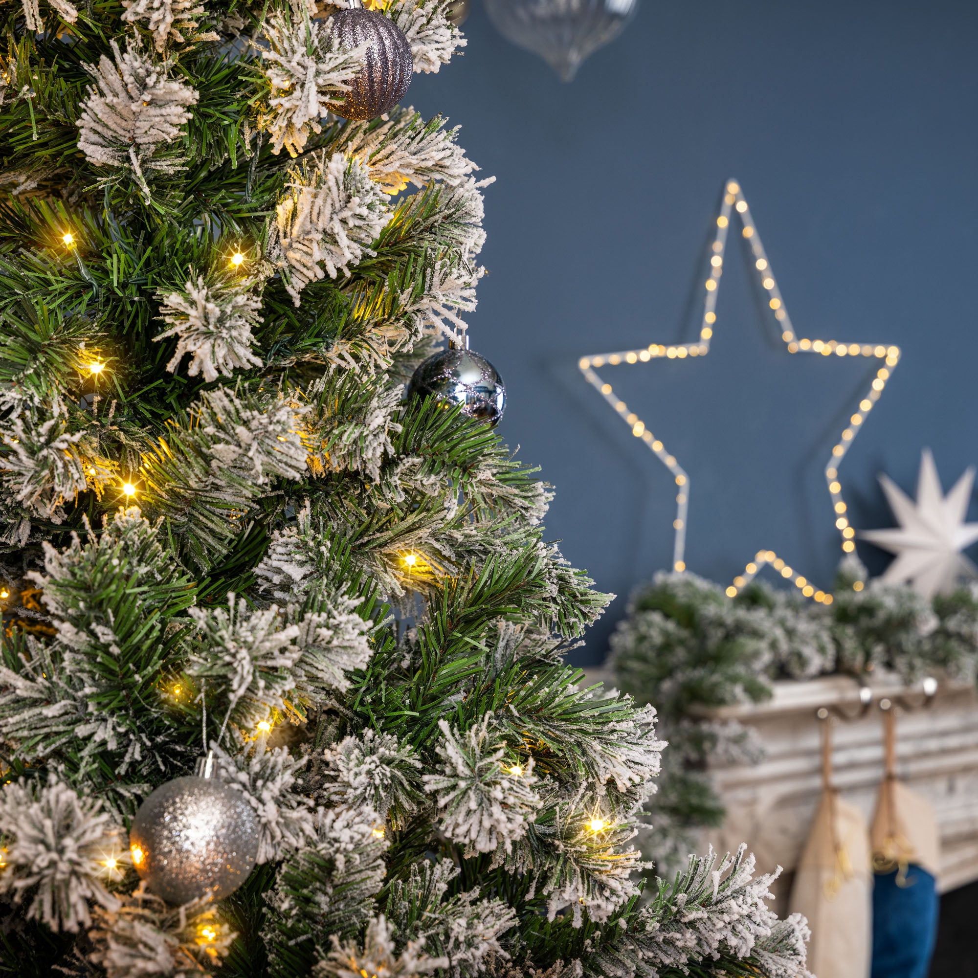 Pre-Lit Chamonix Spruce Flocked Christmas Tree