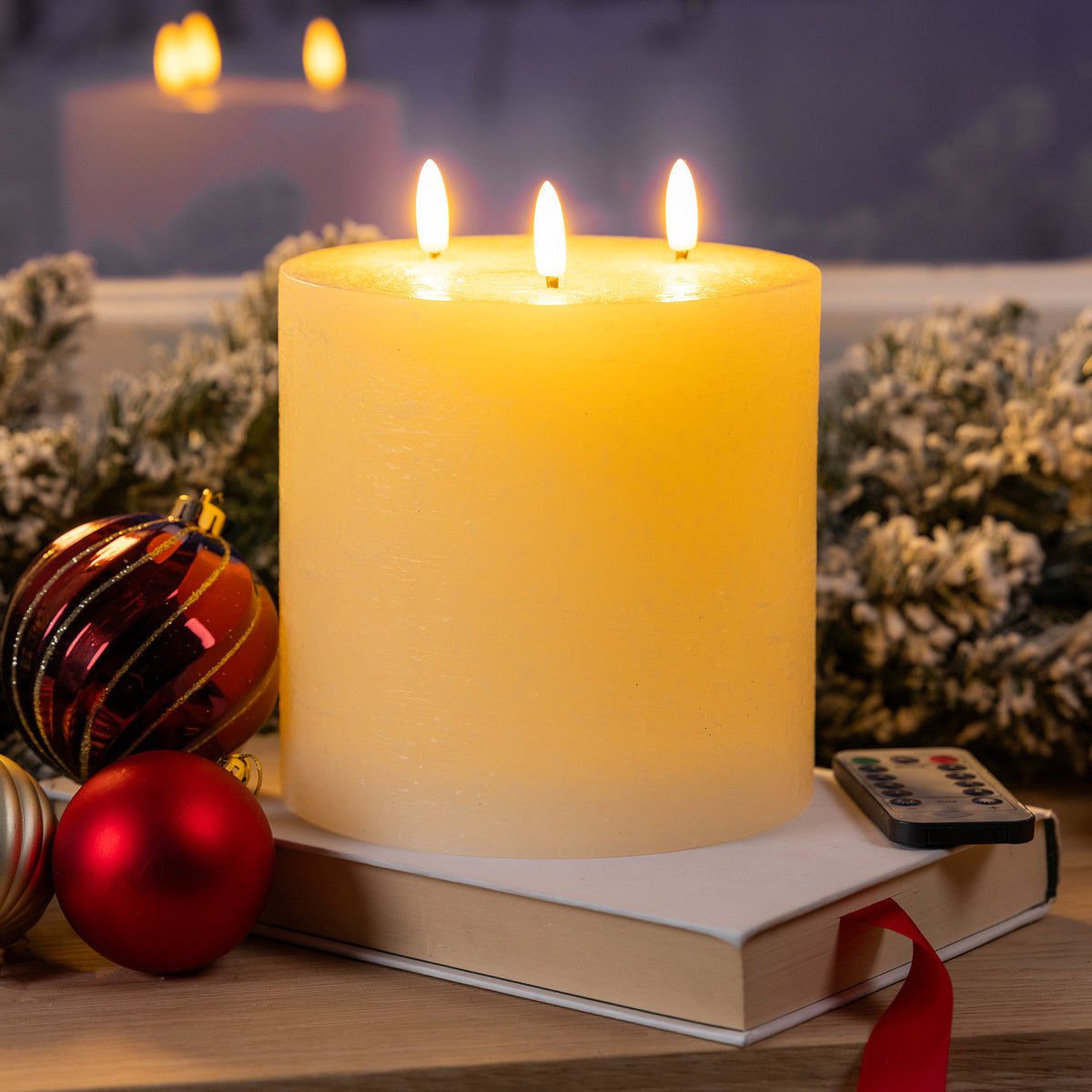 3 Wick Flameless LED Candle with Remote