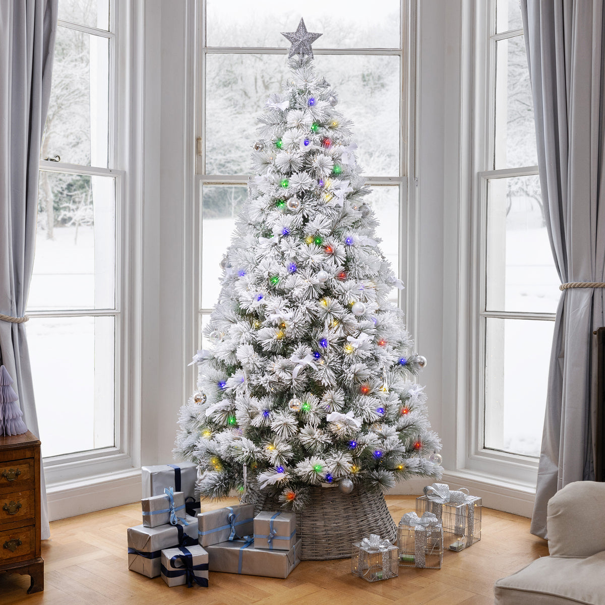 Pre-Lit Valmorel Flocked Artificial Christmas Tree