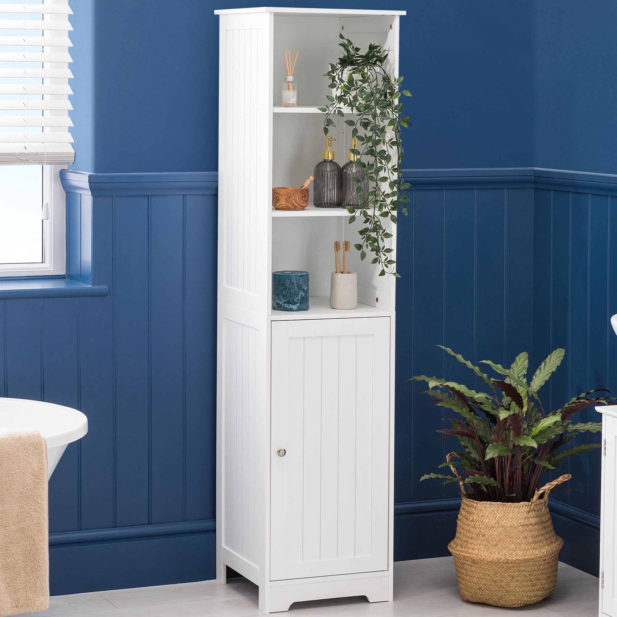 Clovelly White Tallboy Bathroom Cabinet