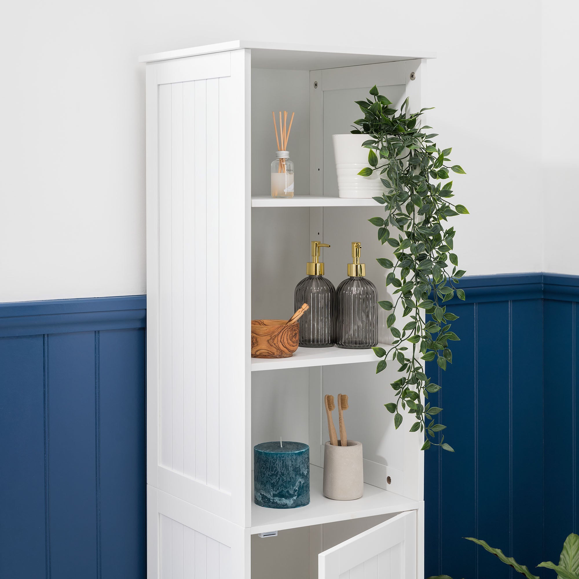 Clovelly White Tallboy Bathroom Cabinet