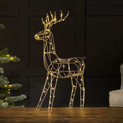 Gold LED Reindeer