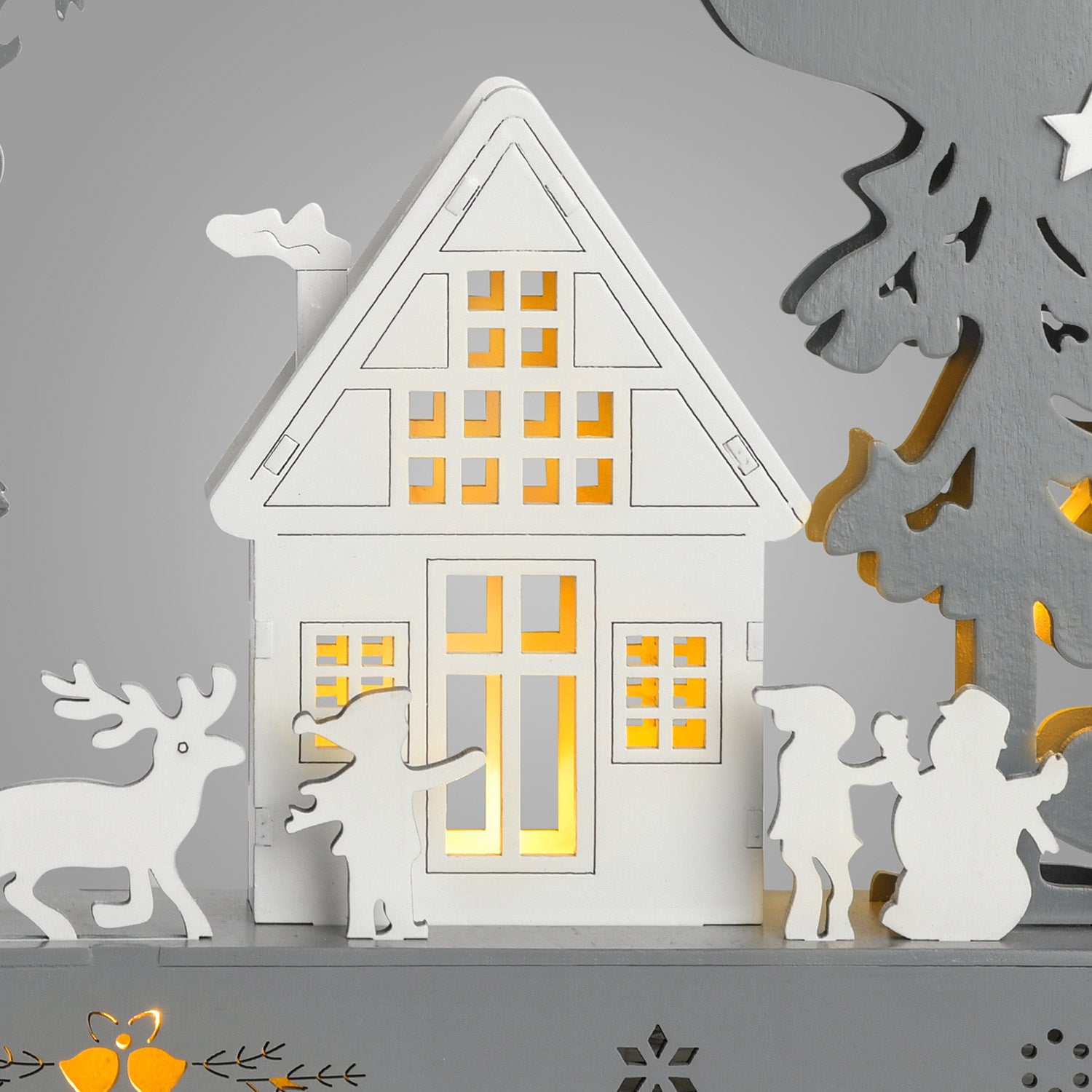 Grey Christmas Village Candle Arch