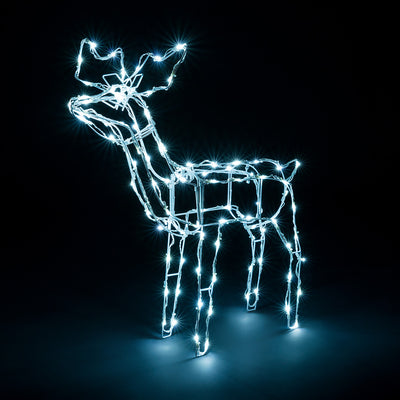 Light Up White Wire Reindeer
