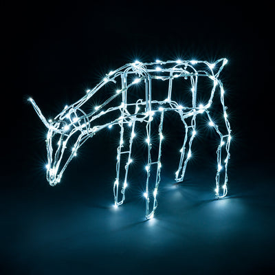 Light Up White Wire Reindeer