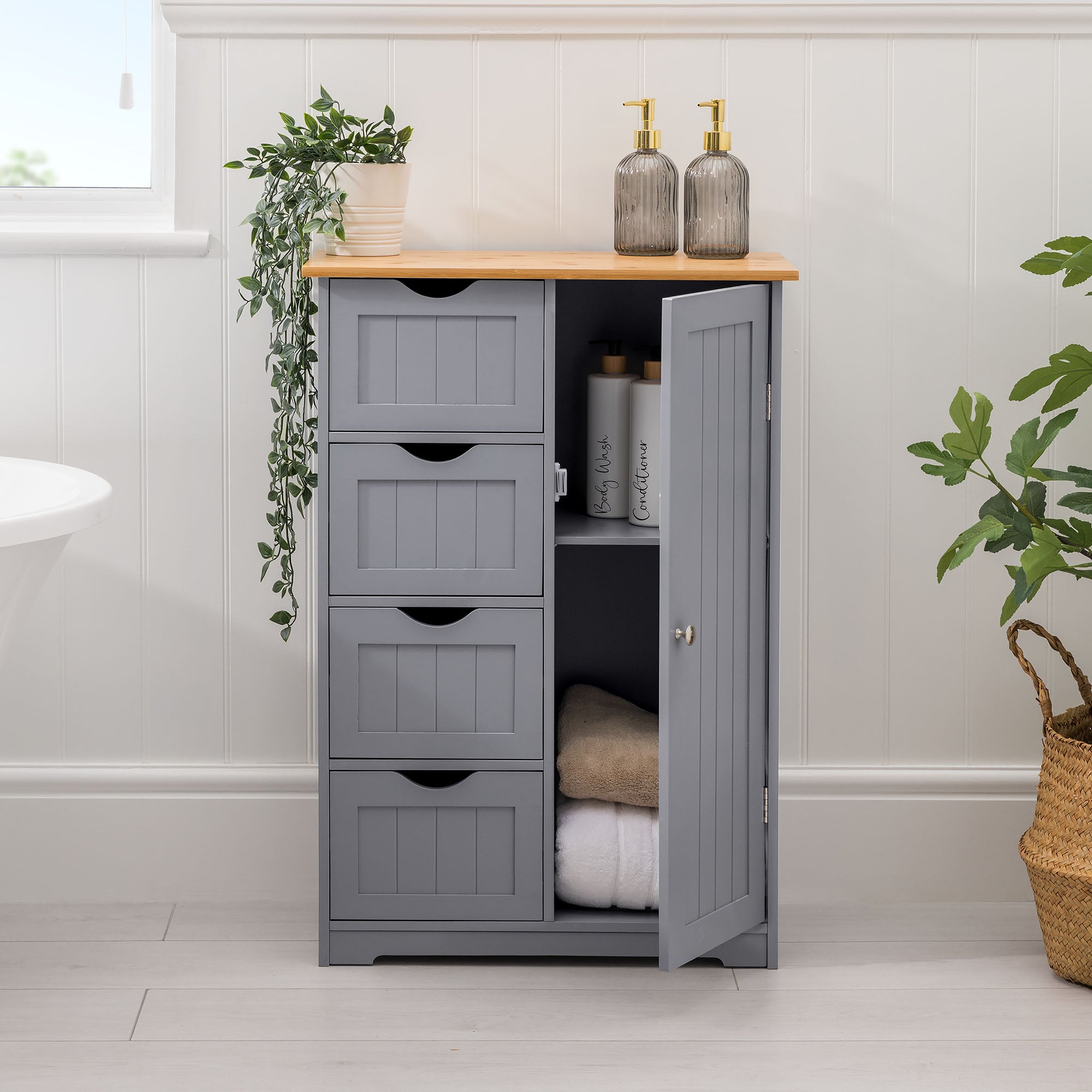 Lustleigh Grey Bathroom Drawer Cabinet
