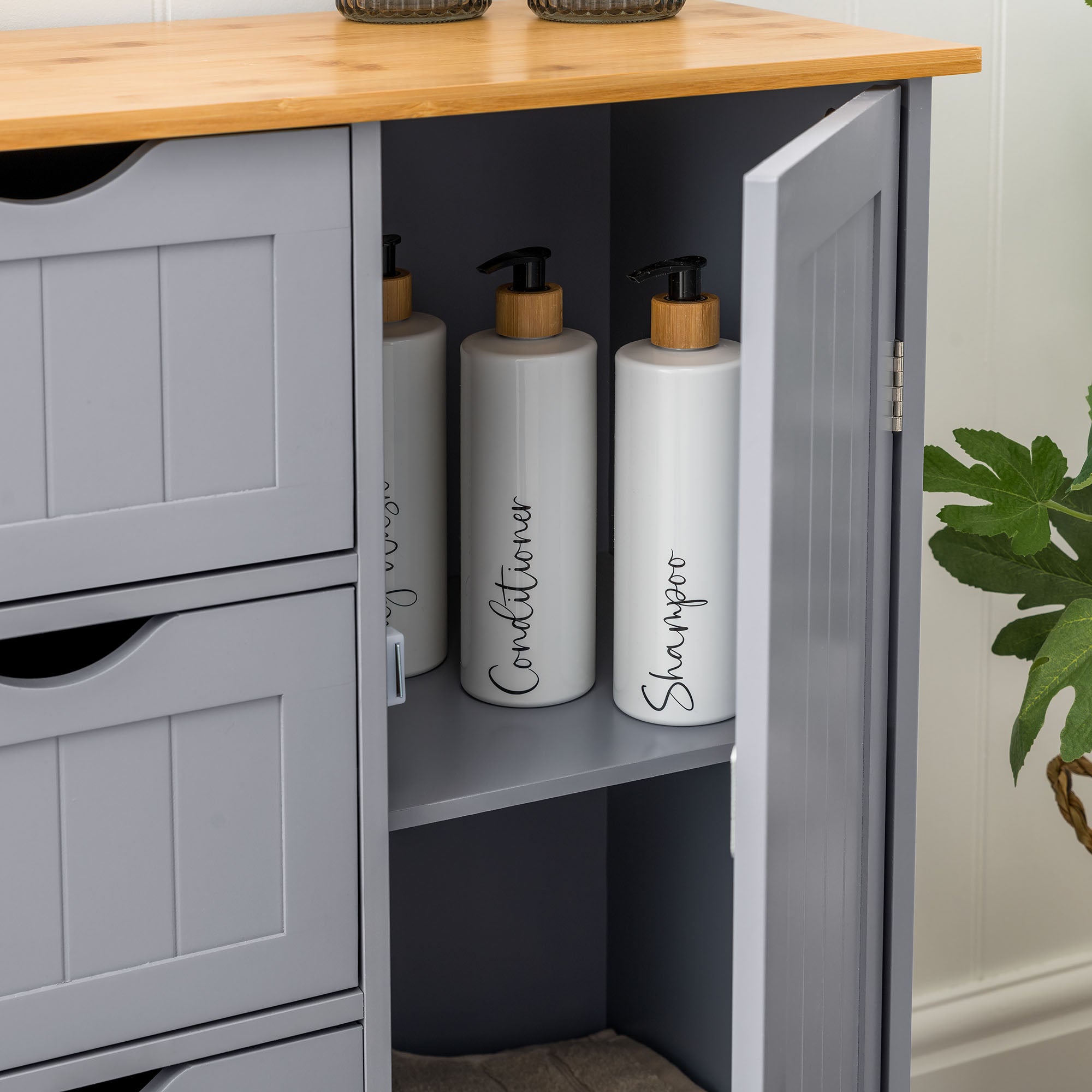 Lustleigh Grey Bathroom Drawer Cabinet