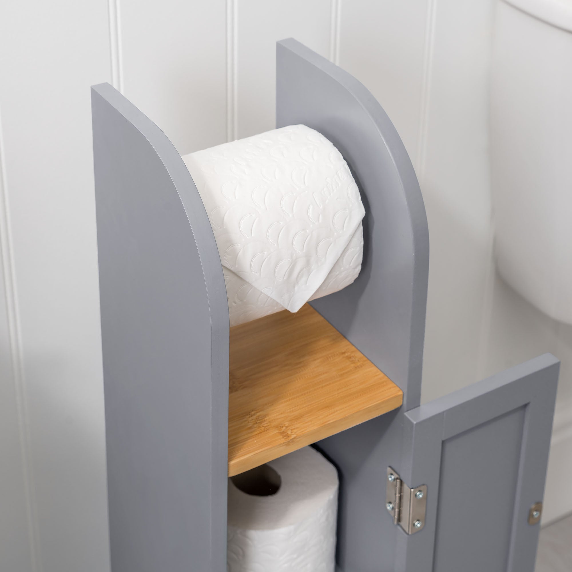 Lustleigh Grey Toilet Roll Holder Cabinet