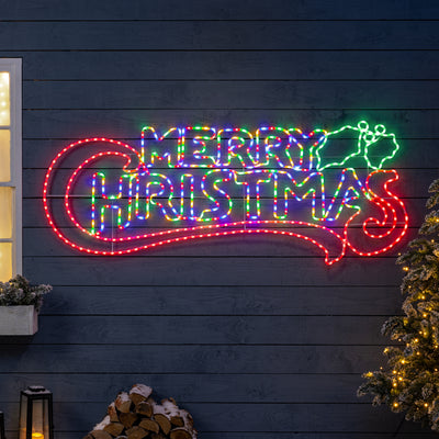 Merry Christmas Rope Light Sign