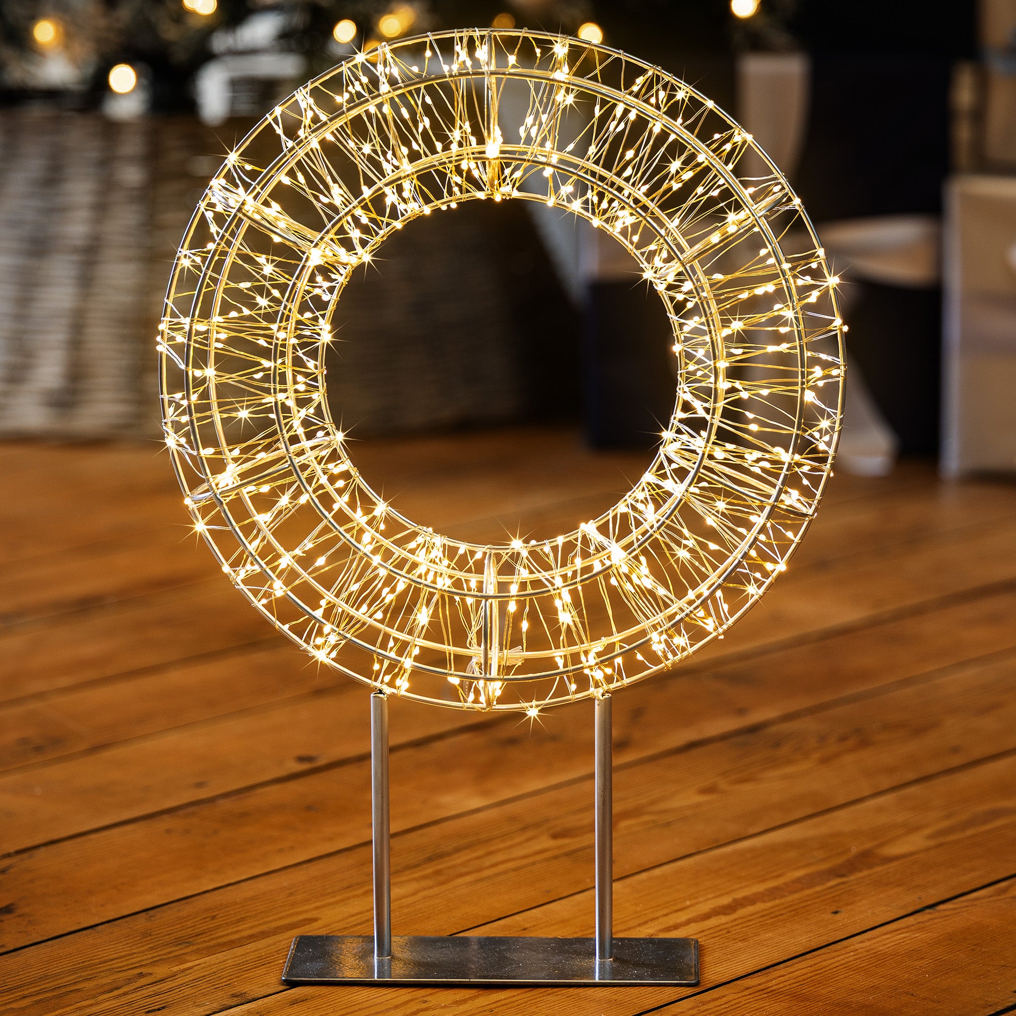 Micro LED Christmas Wreath with Stand