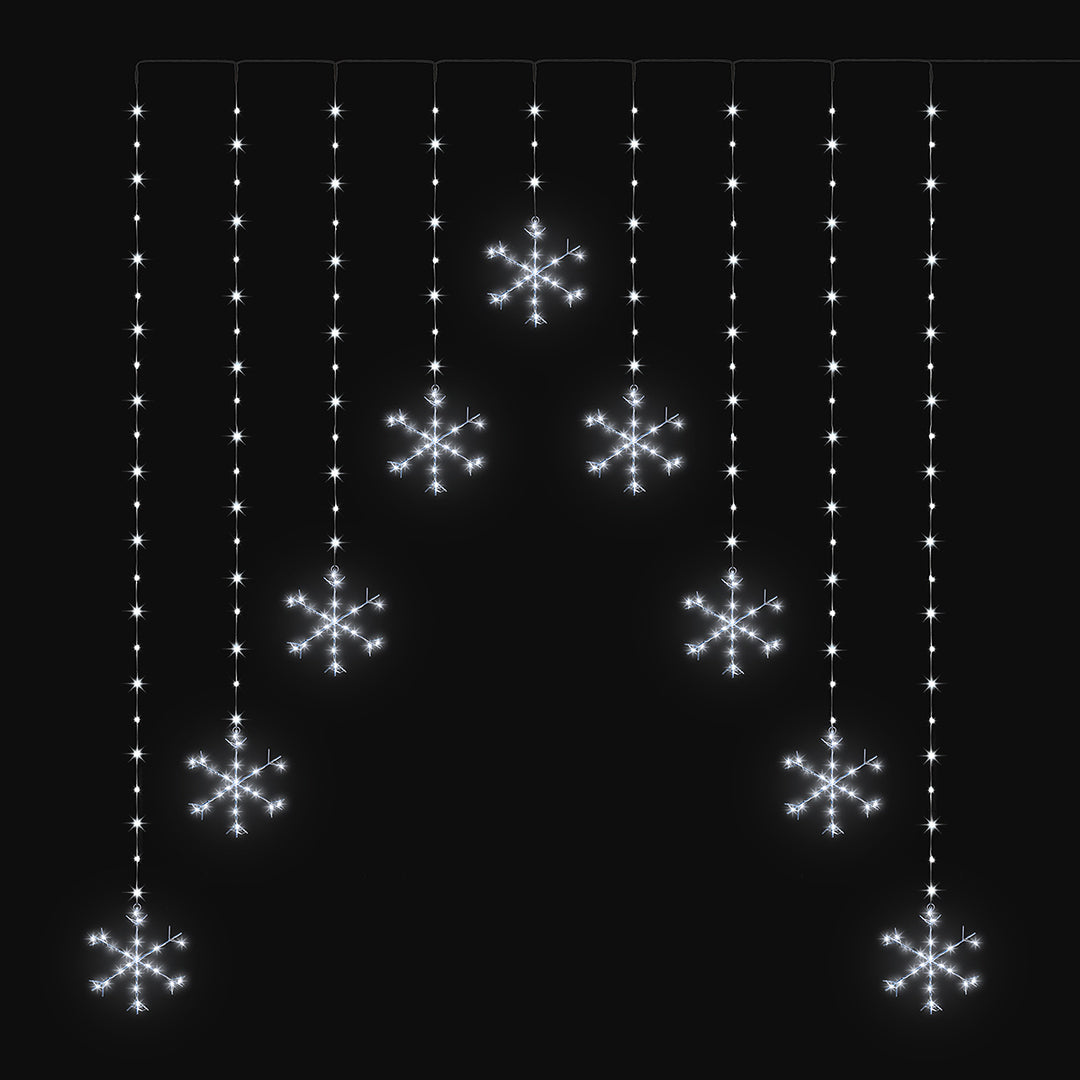 Christow White Micro LED Snowflake Curtain Lights