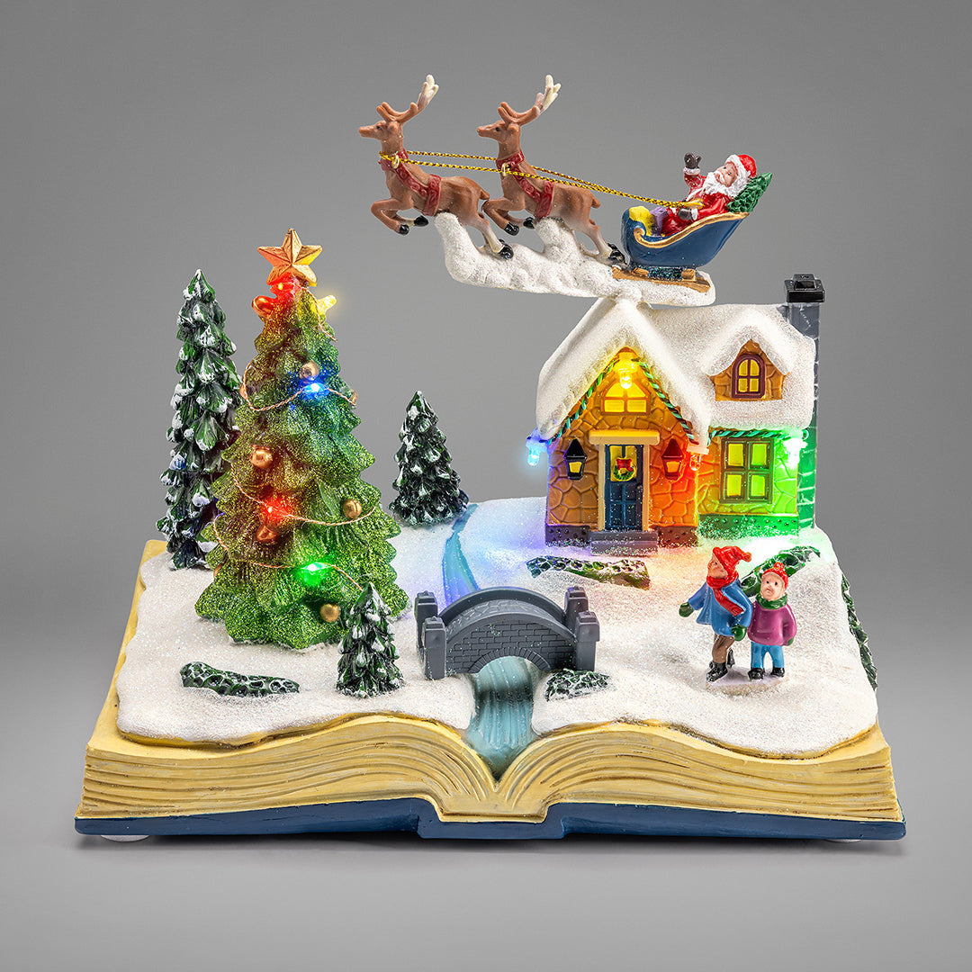 Christow Light Up Open Book Christmas Village Scene