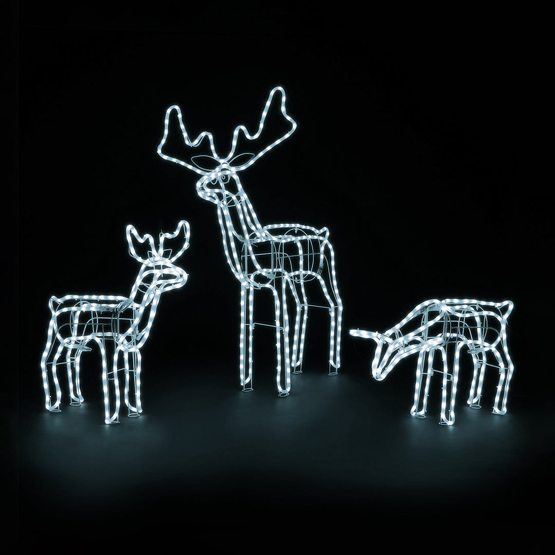 Christow White LED Reindeer Family