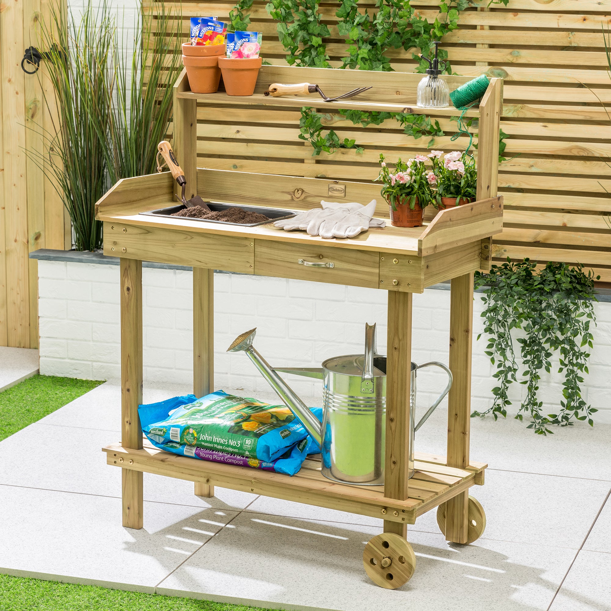 Potting Table With Wheels