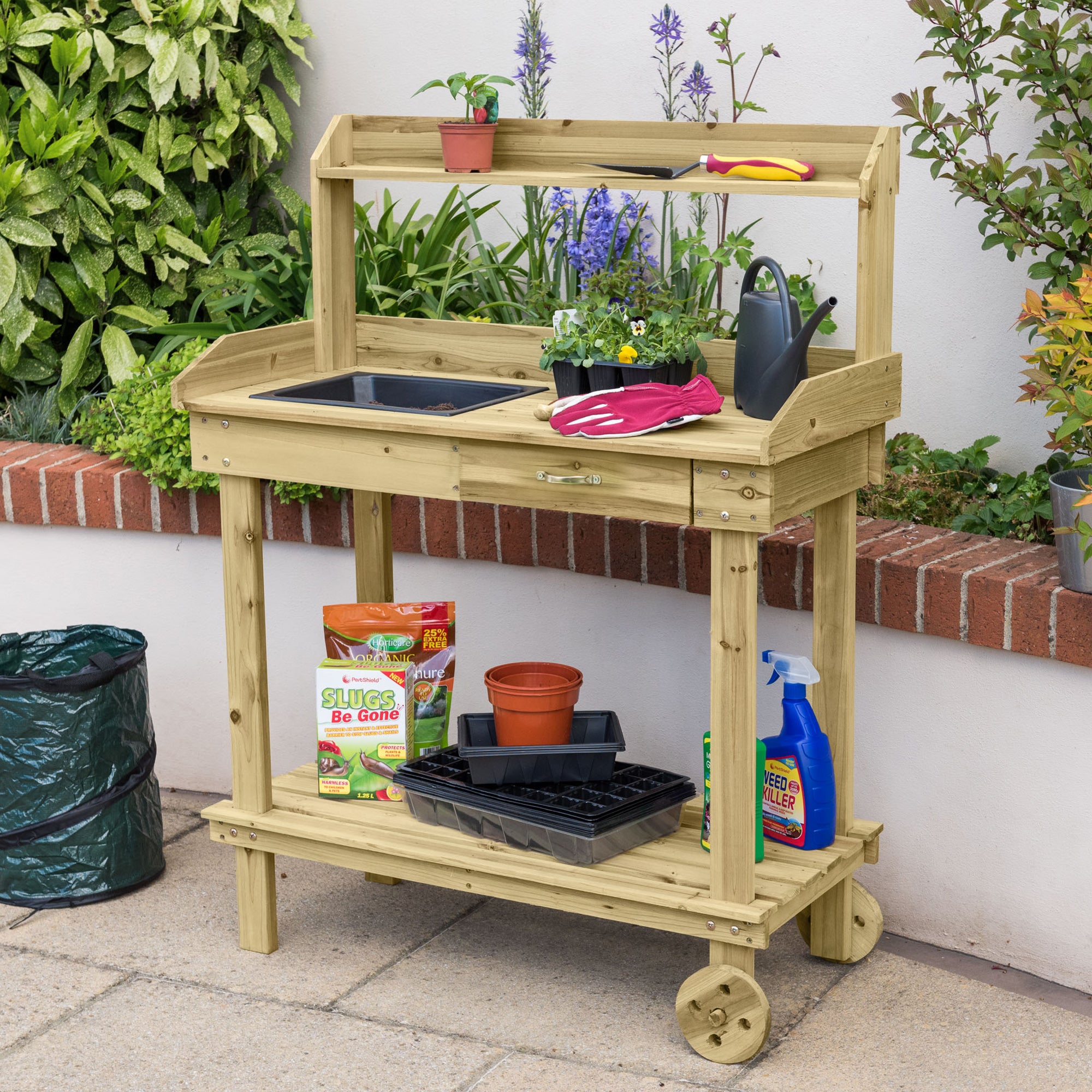 Potting Table With Wheels