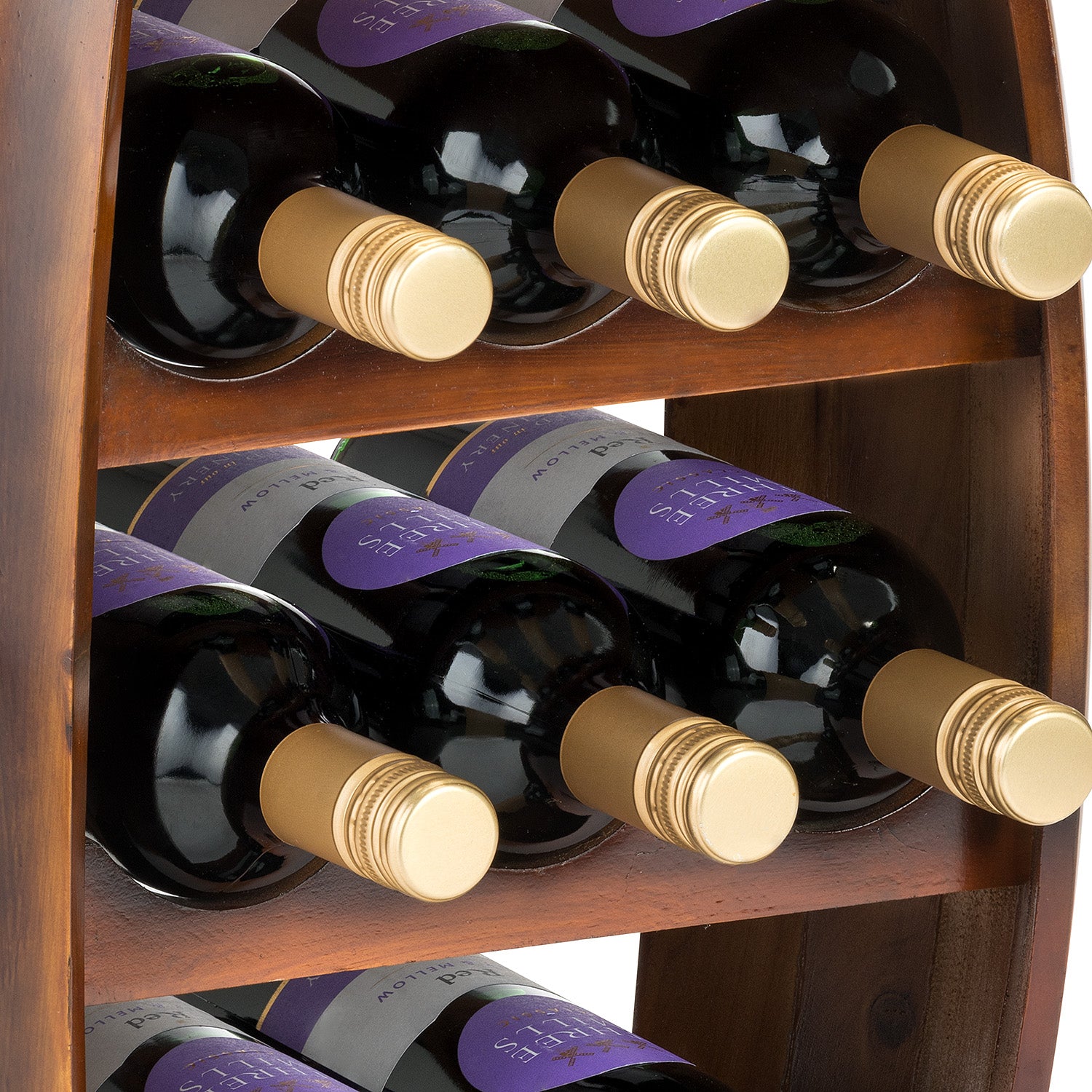 Wooden Barrel Wine Rack (8 Bottle)