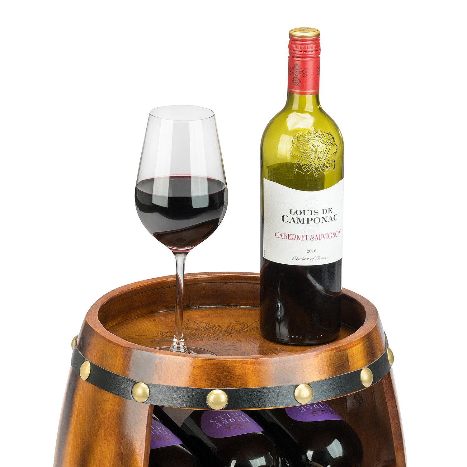 Wooden Barrel Wine Rack (8 Bottle)
