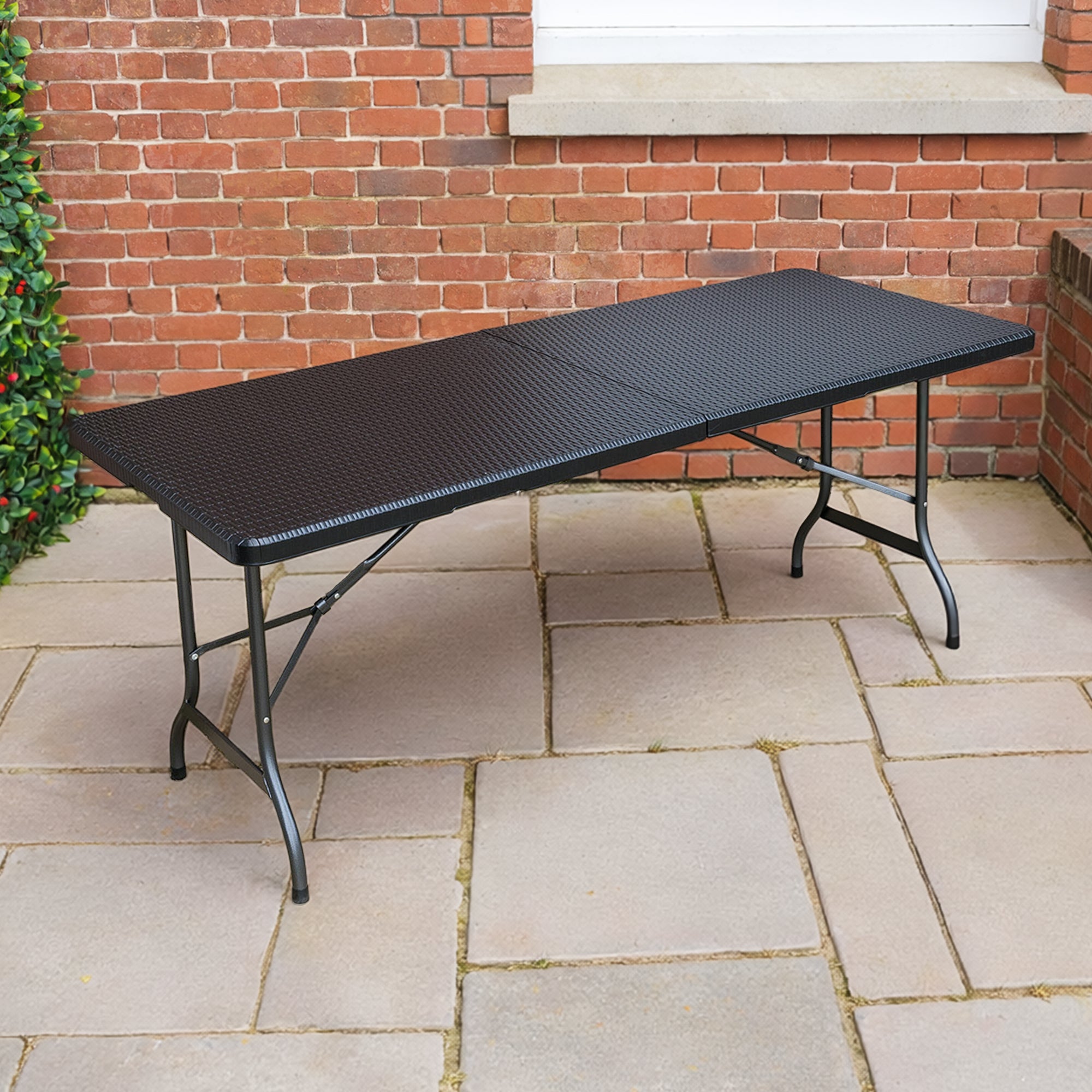 6ft Rattan Effect Garden Table